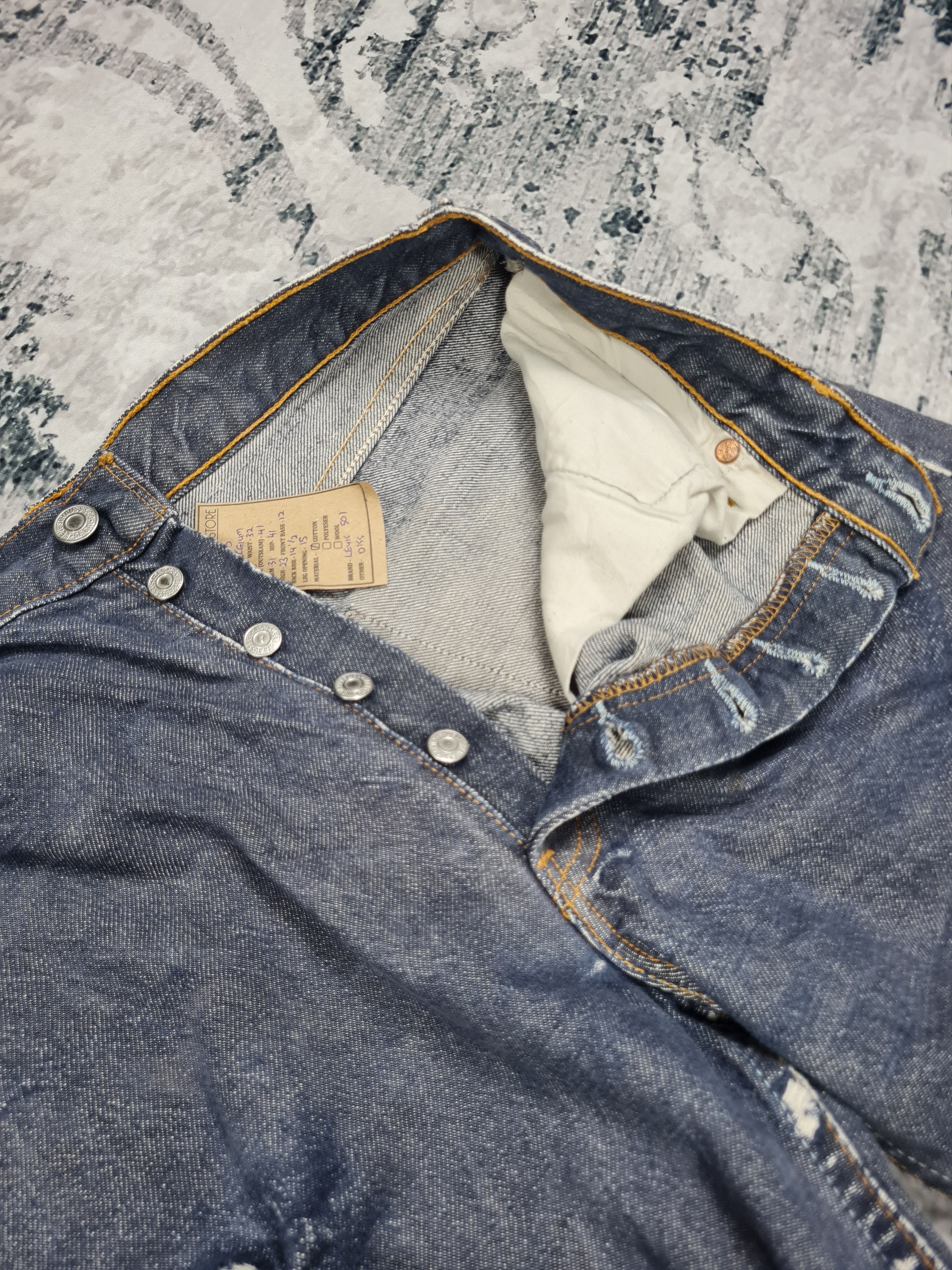 If Six Was Nine LEVIS 501 Faded Distressed Dark Blue Size 32X31 Jeans L0195 Size US 32 / EU 48 - 9 Thumbnail