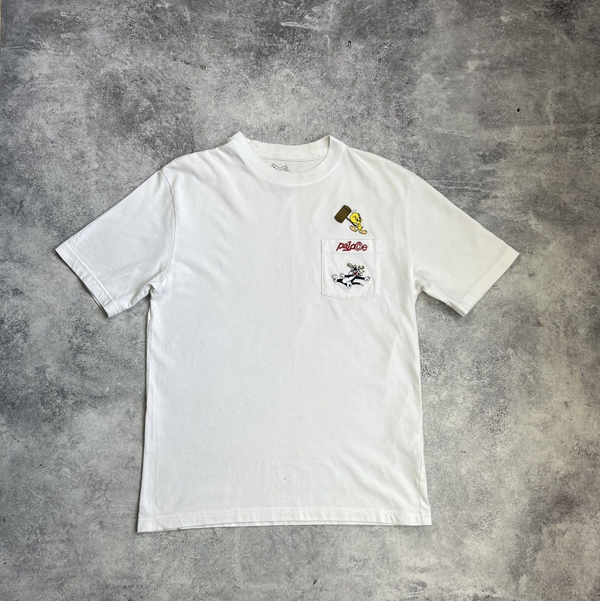 Palace Palace x looney tunes white tweety-P pocket tee | Grailed