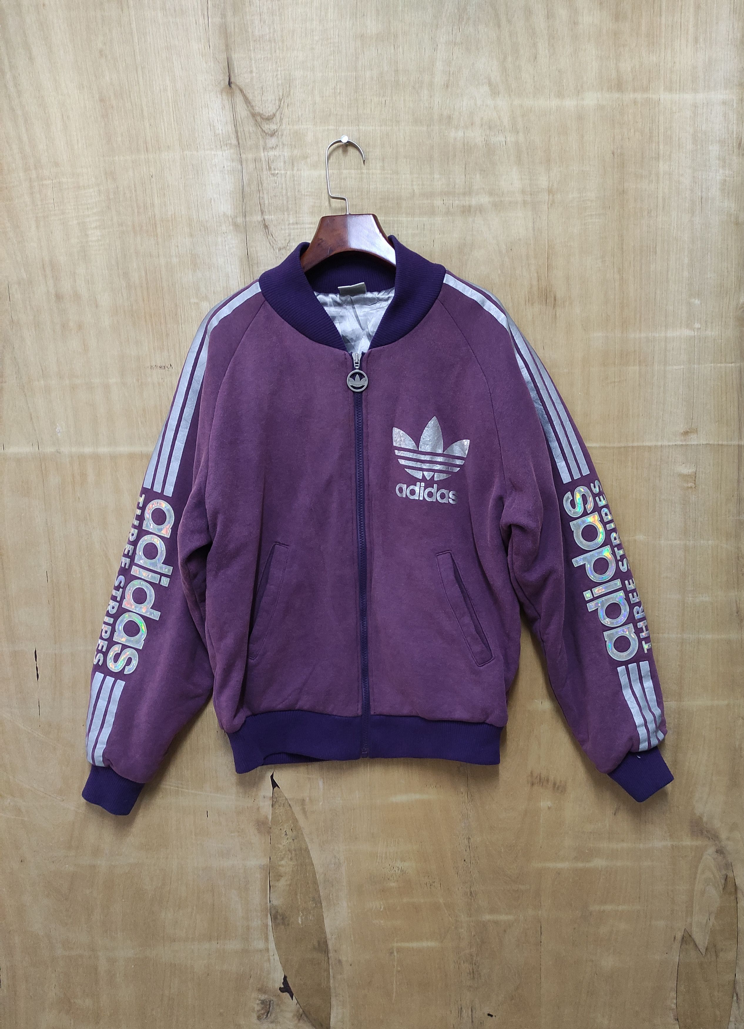 Adidas ADIDAS VINTAGE BOMBER JACKET PURPLE Size US M / EU 48-50 / 2 - 1 Thumbnail