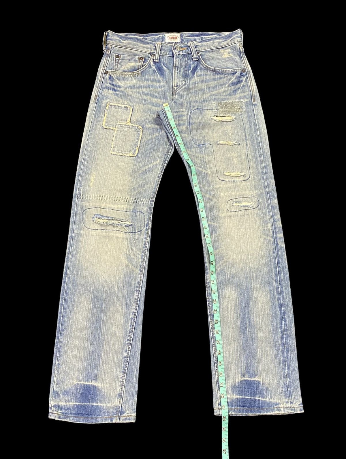 Edwin × Japanese Brand Nice Design‼️Edwin Ripped Distressed Denim Pants Size US 31 - 7 Thumbnail