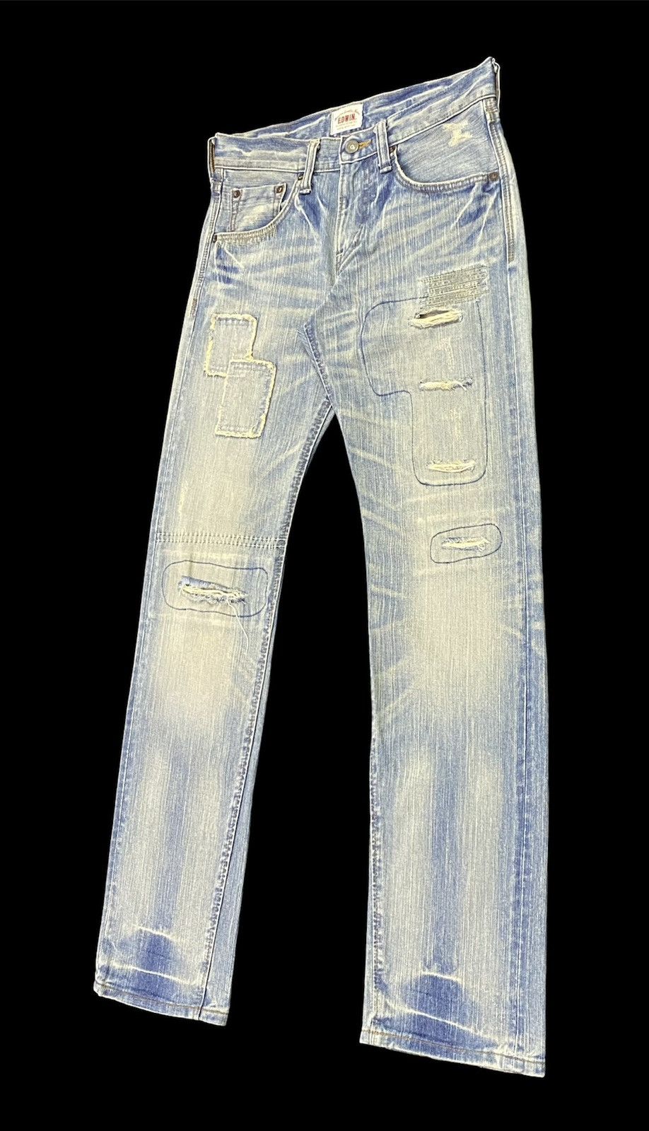 Edwin × Japanese Brand Nice Design‼️Edwin Ripped Distressed Denim Pants Size US 31 - 15 Thumbnail
