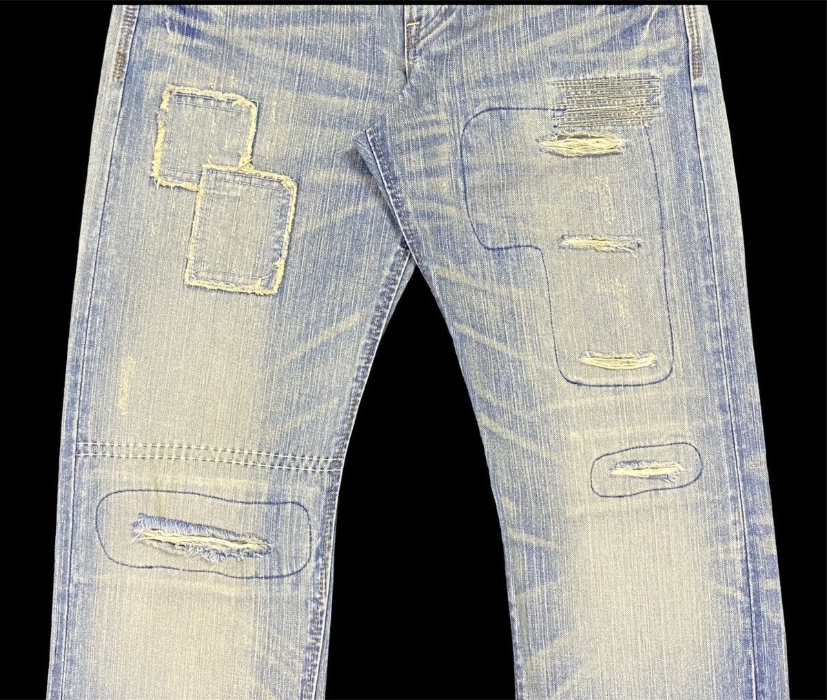 Edwin × Japanese Brand Nice Design‼️Edwin Ripped Distressed Denim Pants Size US 31 - 19 Thumbnail