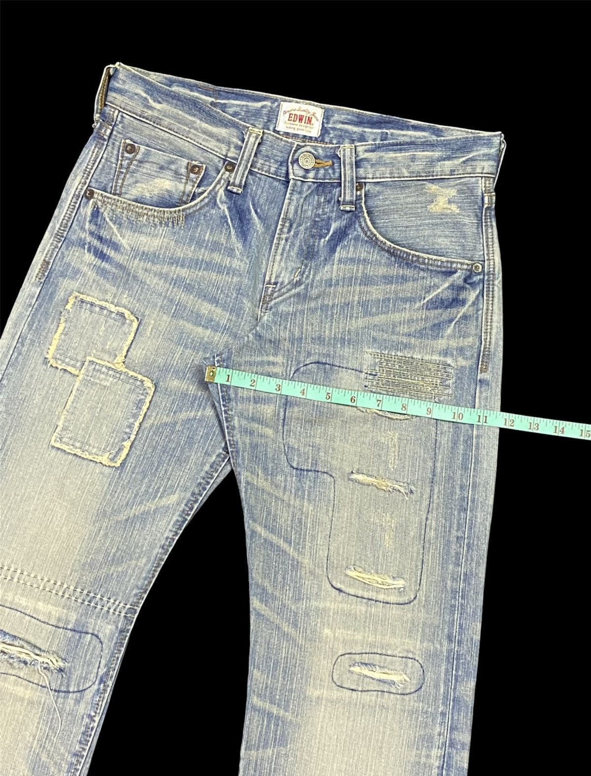 Edwin × Japanese Brand Nice Design‼️Edwin Ripped Distressed Denim Pants Size US 31 - 8 Thumbnail