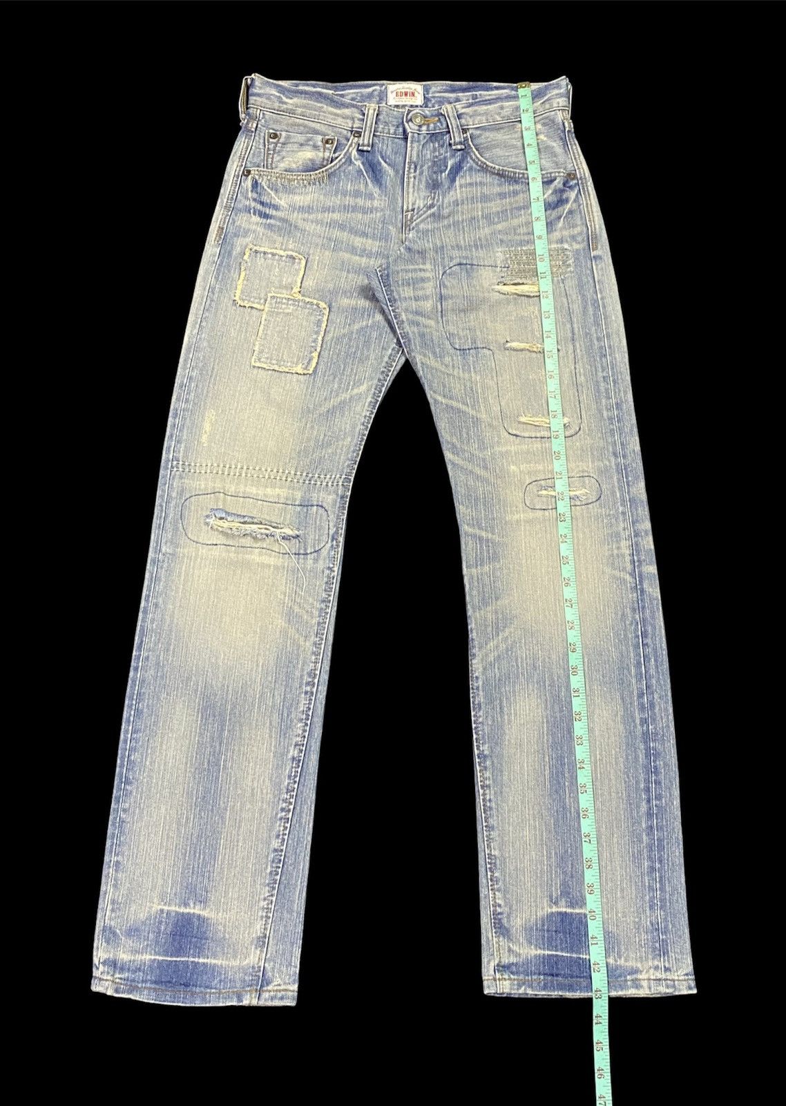 Edwin × Japanese Brand Nice Design‼️Edwin Ripped Distressed Denim Pants Size US 31 - 6 Thumbnail