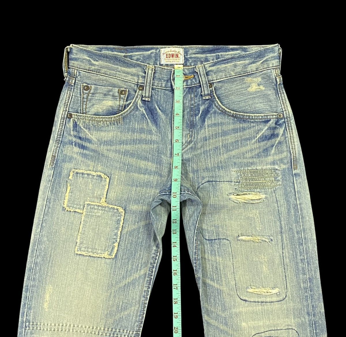 Edwin × Japanese Brand Nice Design‼️Edwin Ripped Distressed Denim Pants Size US 31 - 5 Thumbnail