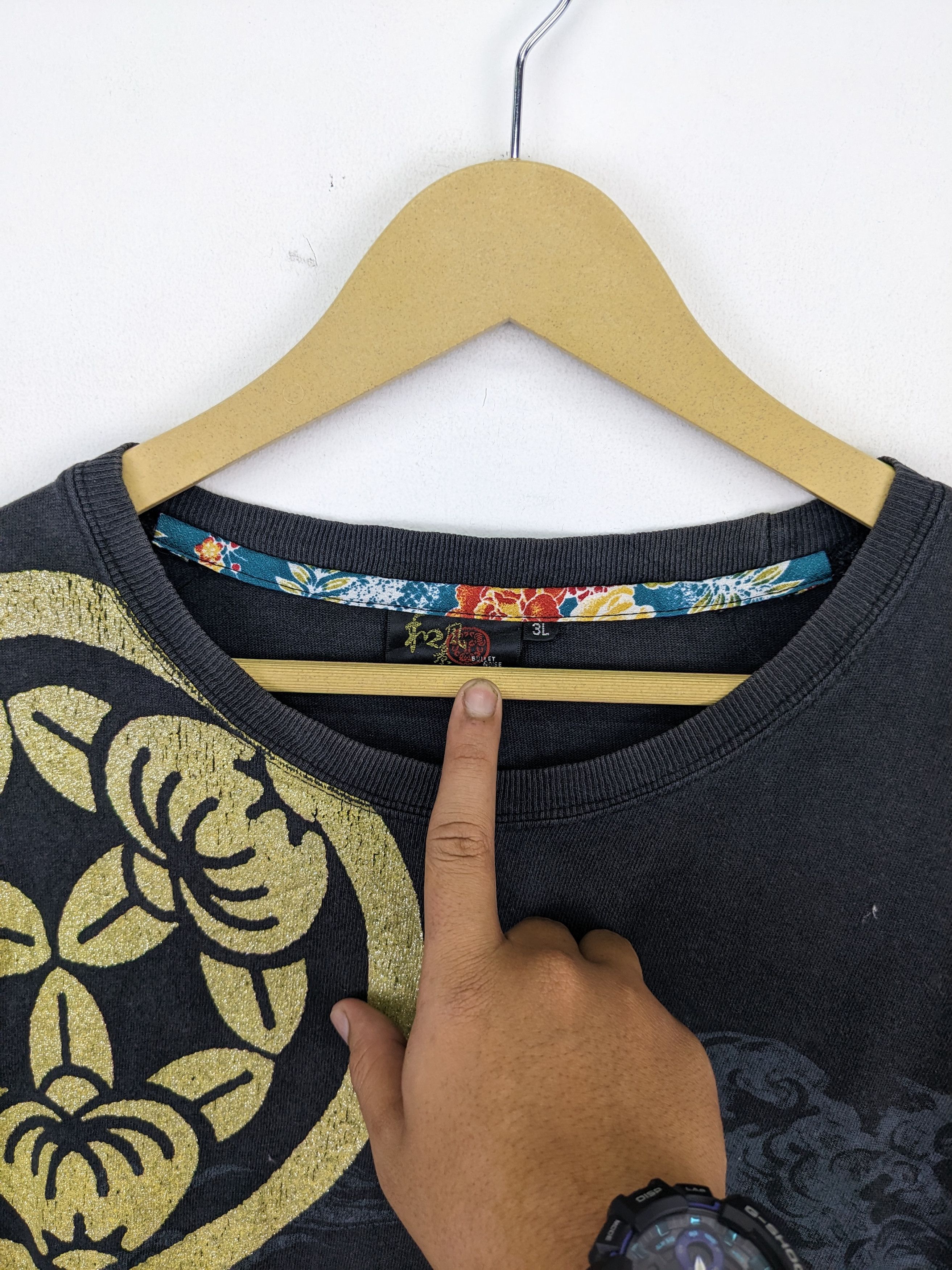 Japanese Brand Vintage Sukajan Fish Koi T Shirt Long Size US L / EU 52-54 / 3 - 3 Thumbnail