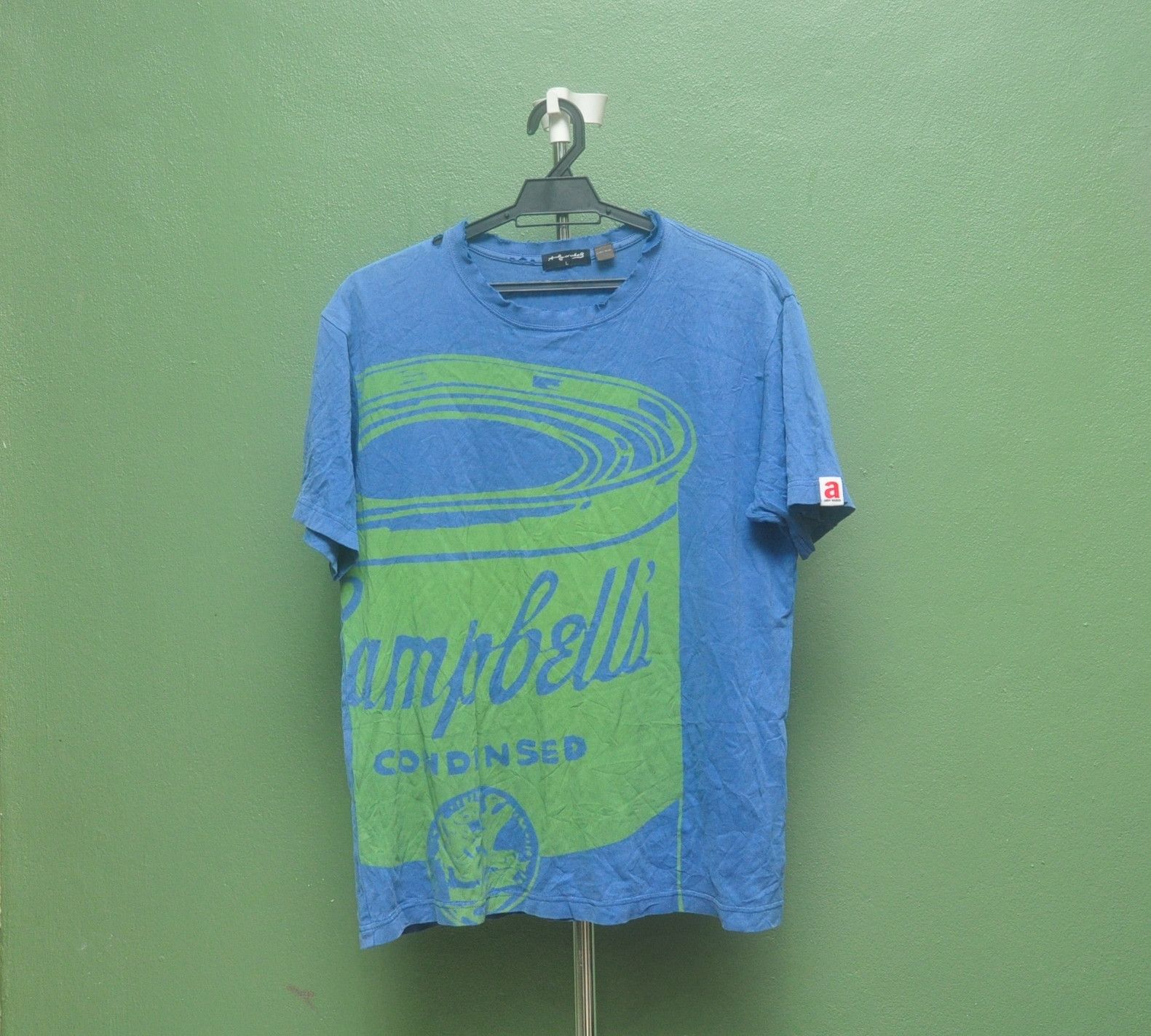 Japanese Brand Vintage Andy Warhols Campbells Condensed Blue Colour Shirt Size US L / EU 52-54 / 3 - 1 Thumbnail