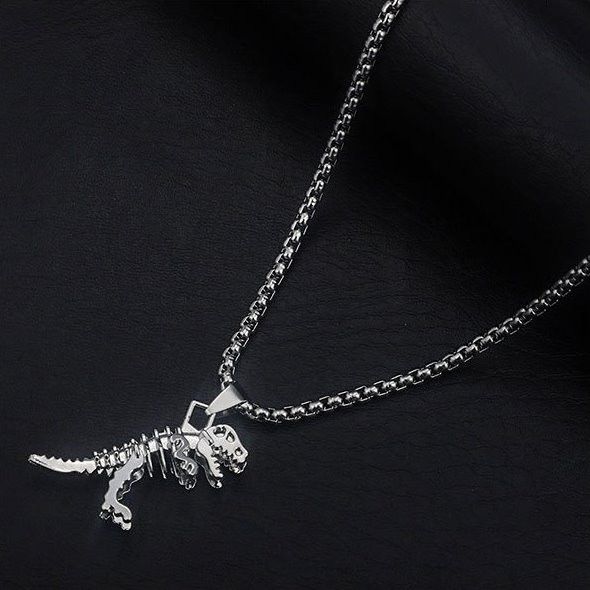 Jewelry Tyrannosaurus Skeleton Pendant Necklace Size ONE SIZE - 3 Thumbnail