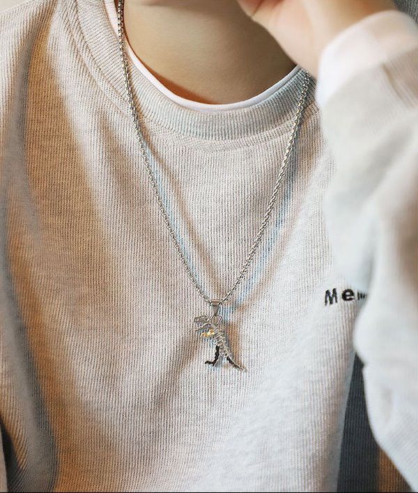 Jewelry Tyrannosaurus Skeleton Pendant Necklace Size ONE SIZE - 2 Thumbnail