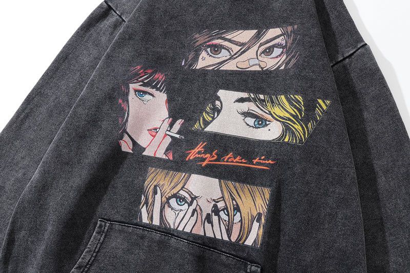 Japanese Brand Harajuku Punk Goth Pullover Oversized Hooded Sweatshirt Size US L / EU 52-54 / 3 - 3 Thumbnail