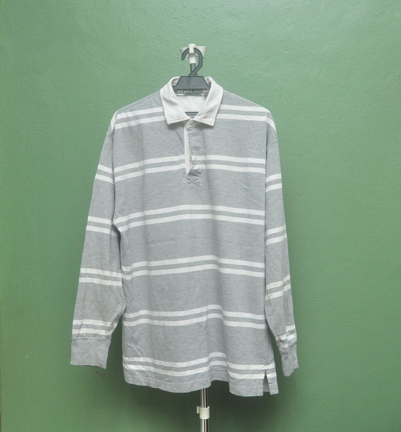 L.L. Bean Vintage L.L Bean Polo Shirt Striped Long Sleeve Size US XL / EU 56 / 4 - 1 Thumbnail