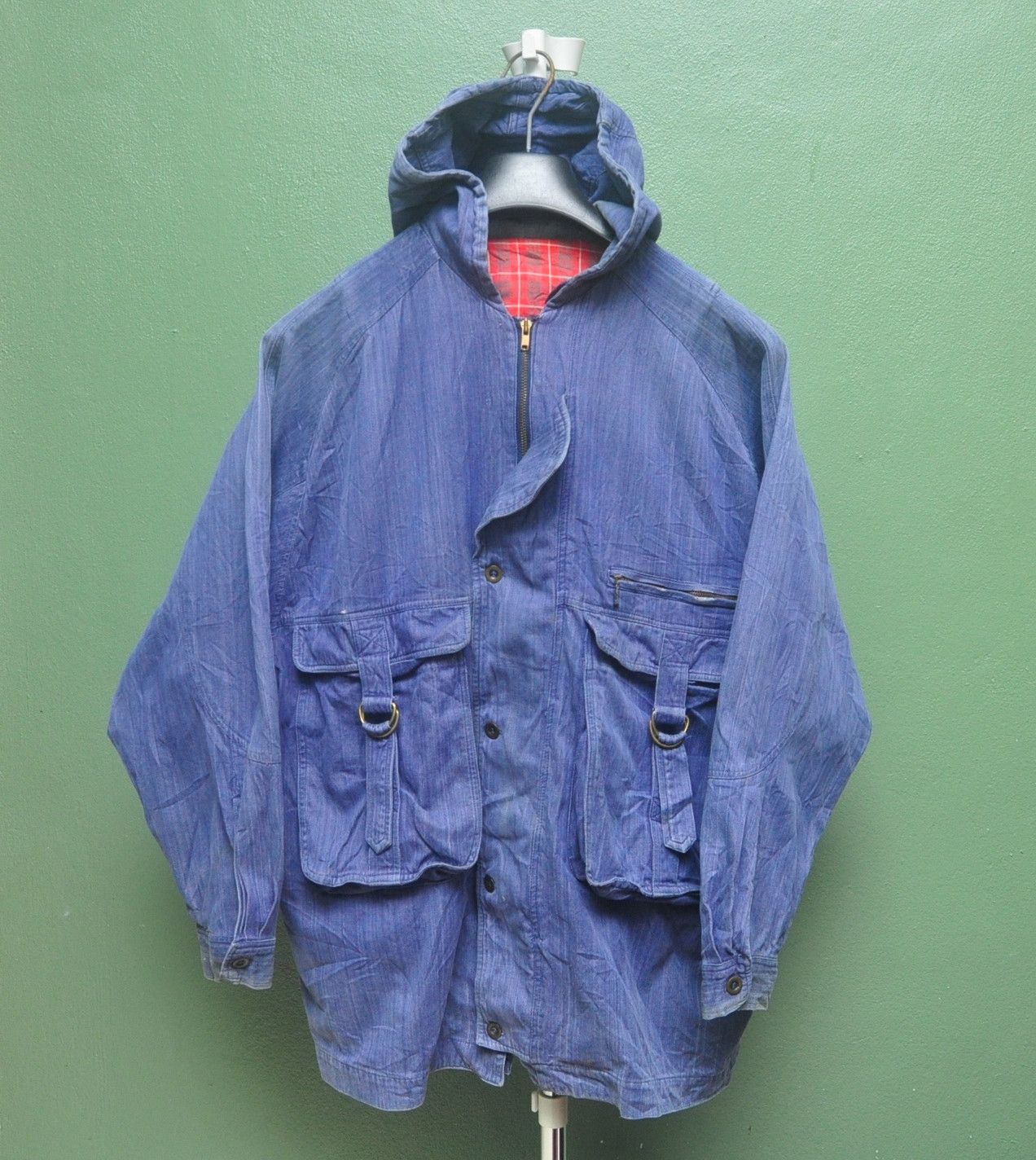 Designer × Japanese Brand × Vintage Vintage Japanese Big Pocket Hoodie Jacket Travis Scott Size US XL / EU 56 / 4 - 1 Thumbnail