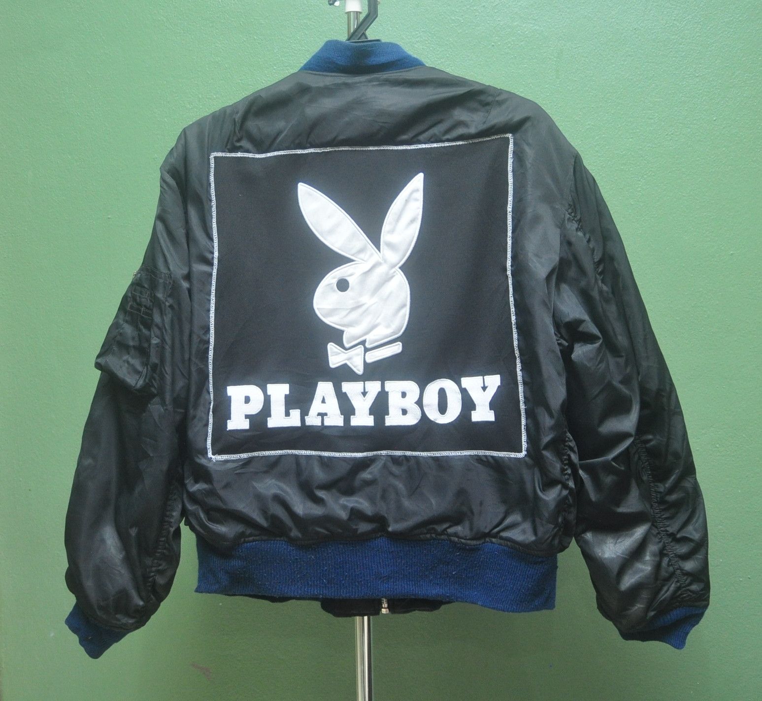 Designer × Japanese Brand × Playboy Vintage Big Logo Flight Jacket Custom Travis Scott Style Size US L / EU 52-54 / 3 - 1 Thumbnail