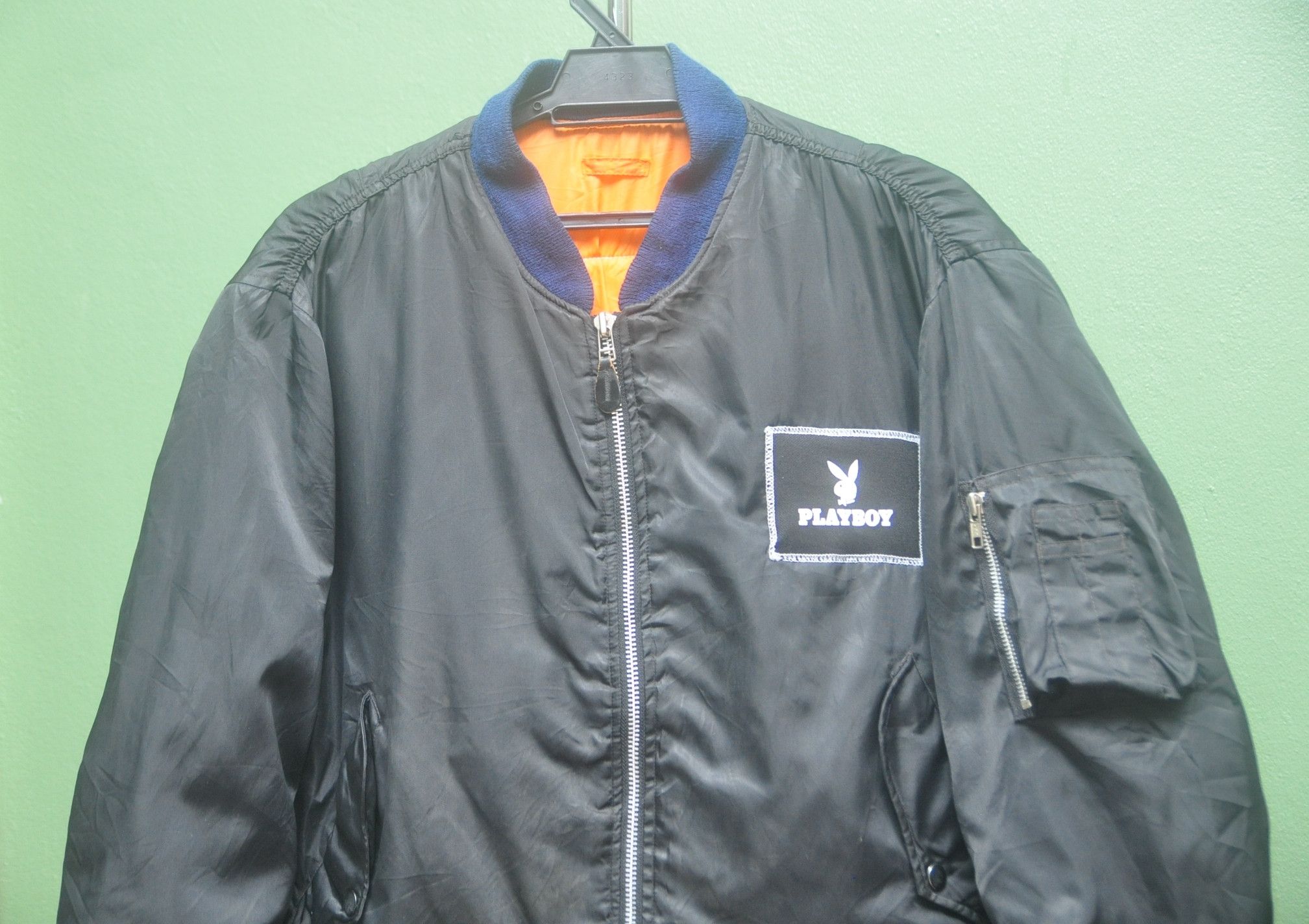 Designer × Japanese Brand × Playboy Vintage Big Logo Flight Jacket Custom Travis Scott Style Size US L / EU 52-54 / 3 - 5 Thumbnail