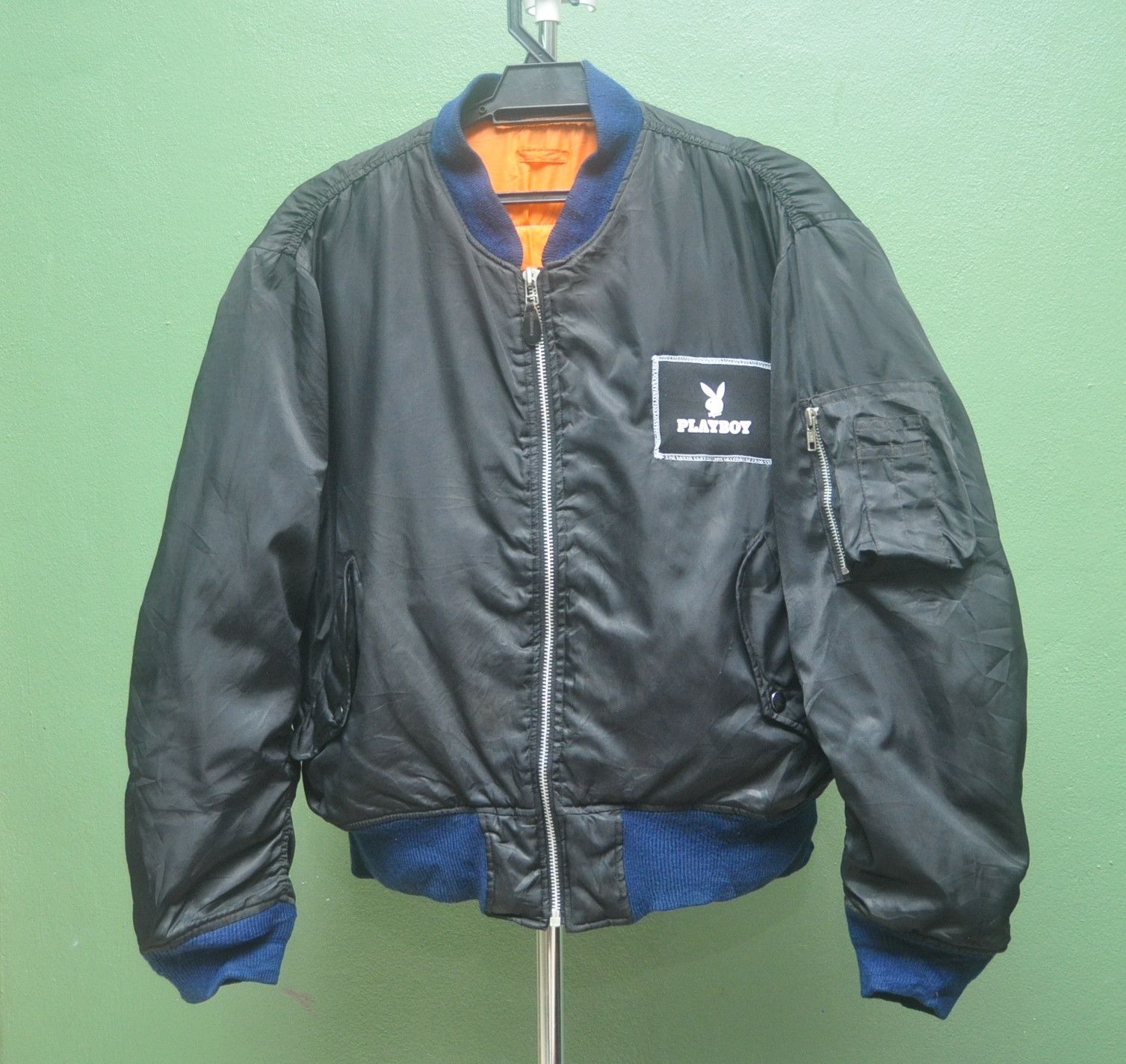 Designer × Japanese Brand × Playboy Vintage Big Logo Flight Jacket Custom Travis Scott Style Size US L / EU 52-54 / 3 - 2 Thumbnail