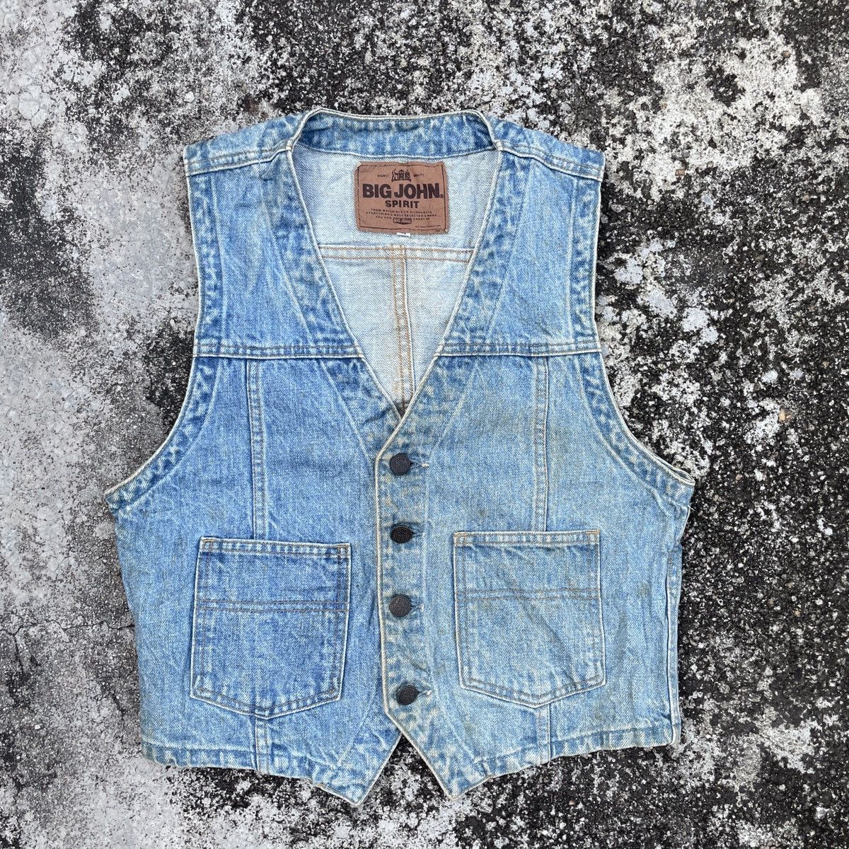 Big John Vintage Big John Sleeveless Denim Jacket Size US S / EU 44-46 / 1 - 1 Thumbnail