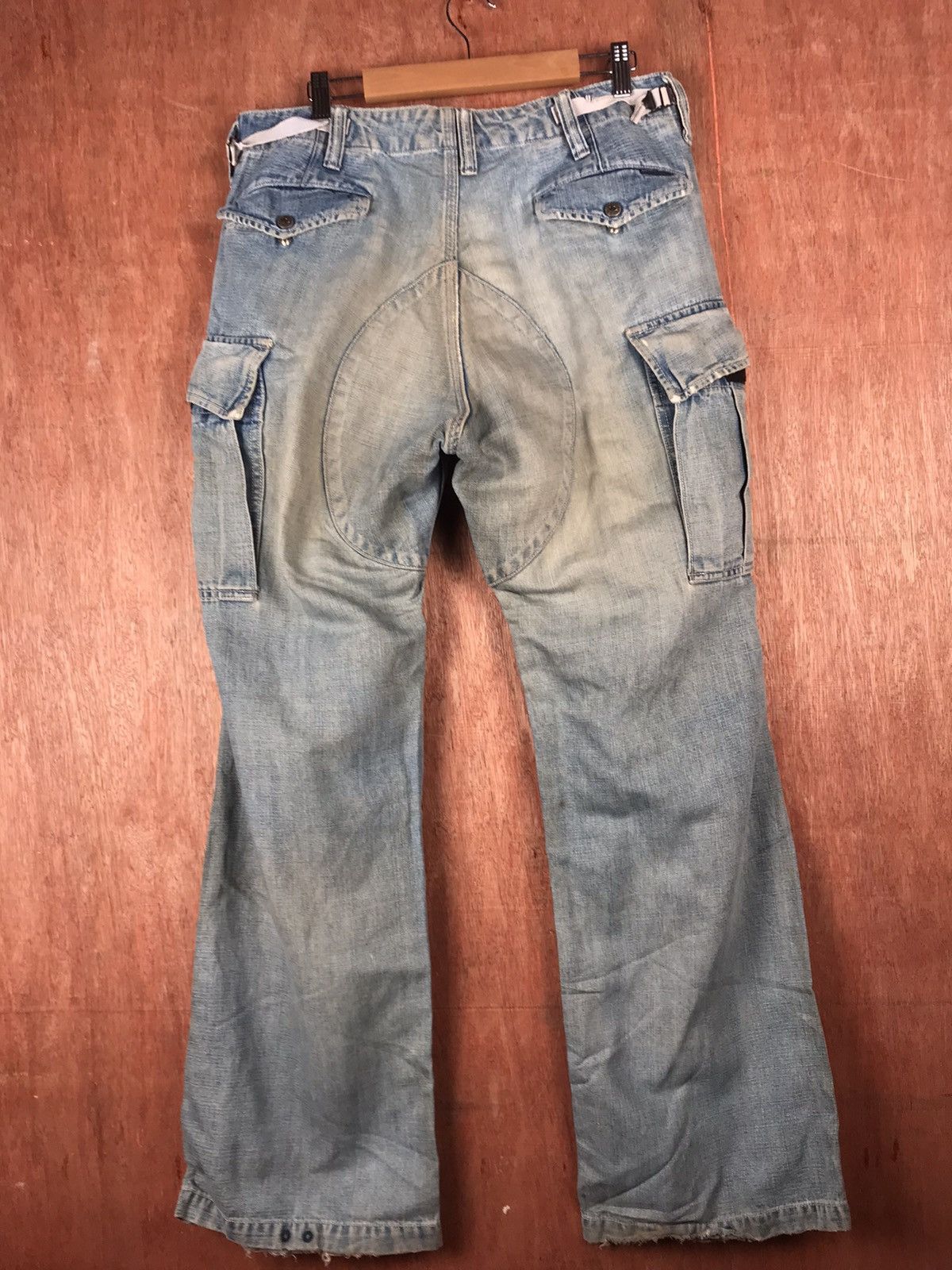 Blue Blue Japan DL Blue Blue Japan Distress Denim cargo Pants #2285 DL Size US 32 / EU 48 - 9 Thumbnail