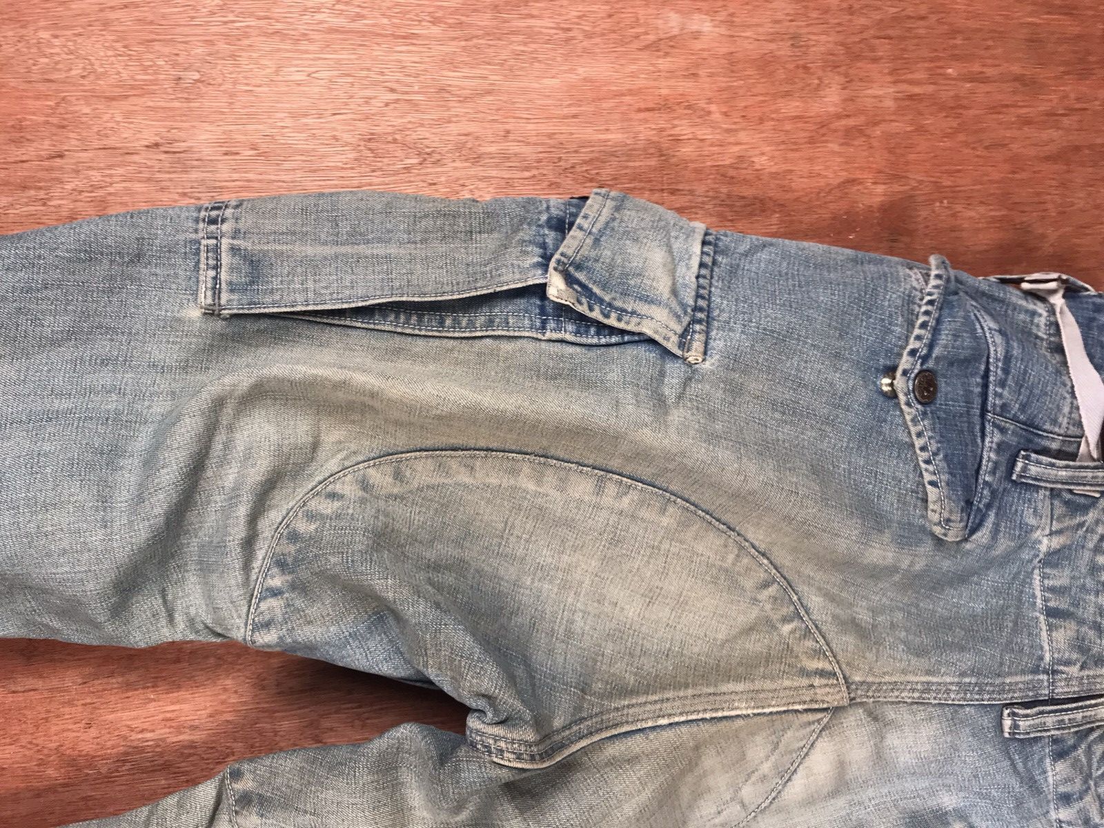 Blue Blue Japan DL Blue Blue Japan Distress Denim cargo Pants #2285 DL Size US 32 / EU 48 - 12 Thumbnail