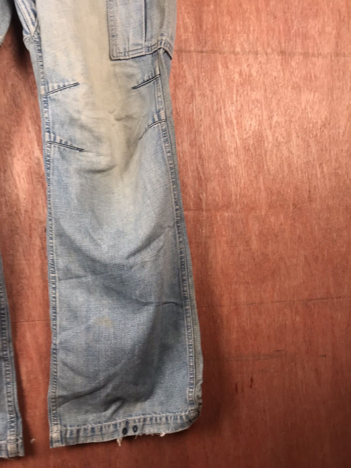 Blue Blue Japan DL Blue Blue Japan Distress Denim cargo Pants #2285 DL Size US 32 / EU 48 - 3 Thumbnail