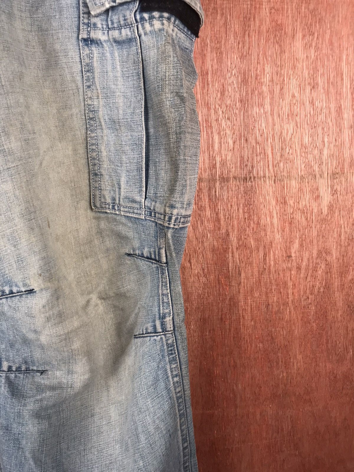Blue Blue Japan DL Blue Blue Japan Distress Denim cargo Pants #2285 DL Size US 32 / EU 48 - 5 Thumbnail
