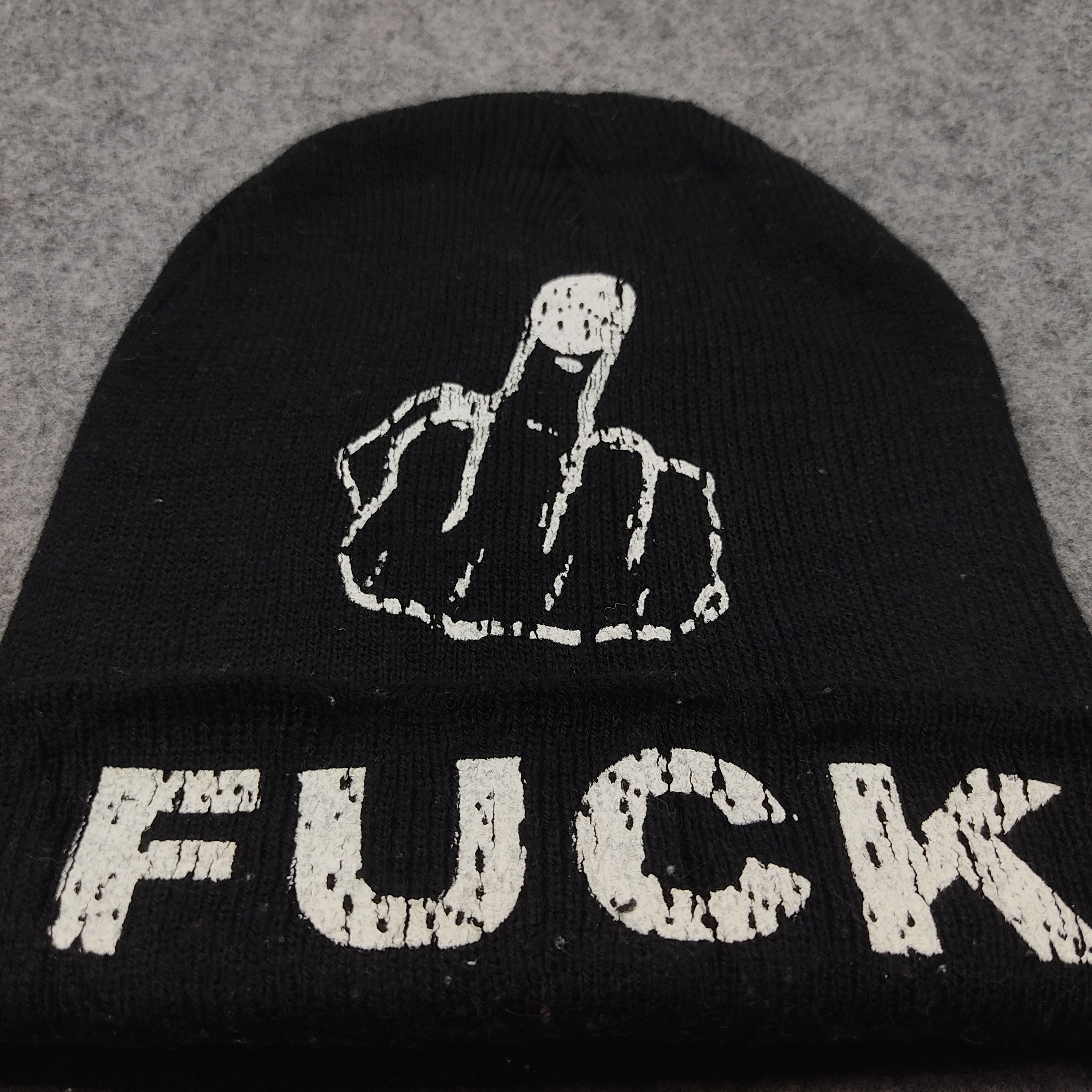 Japanese Brand Vintage Fuck You Beanie / Snow Hat / Snow Cap Size ONE SIZE - 2 Thumbnail