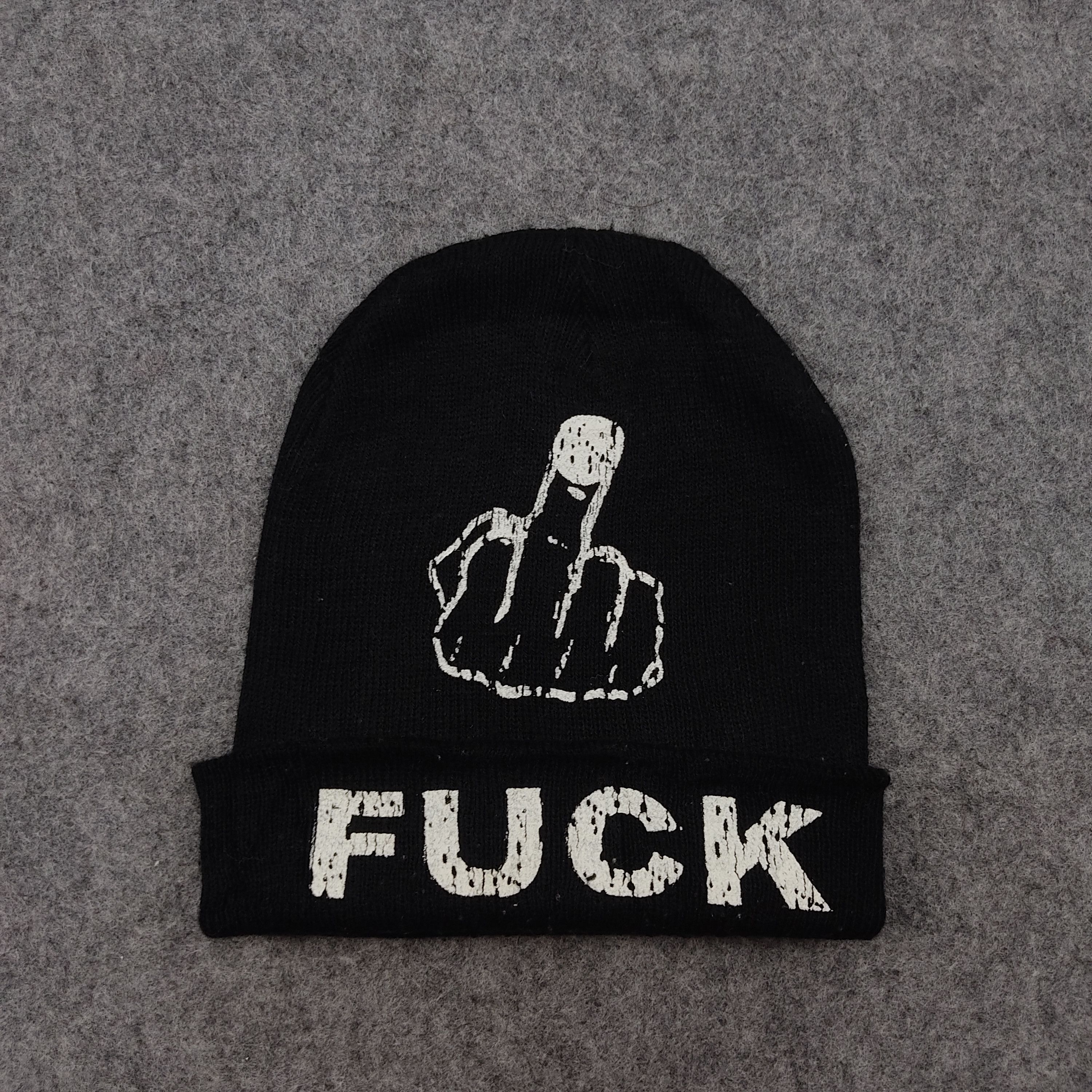 Japanese Brand Vintage Fuck You Beanie / Snow Hat / Snow Cap Size ONE SIZE - 1 Thumbnail