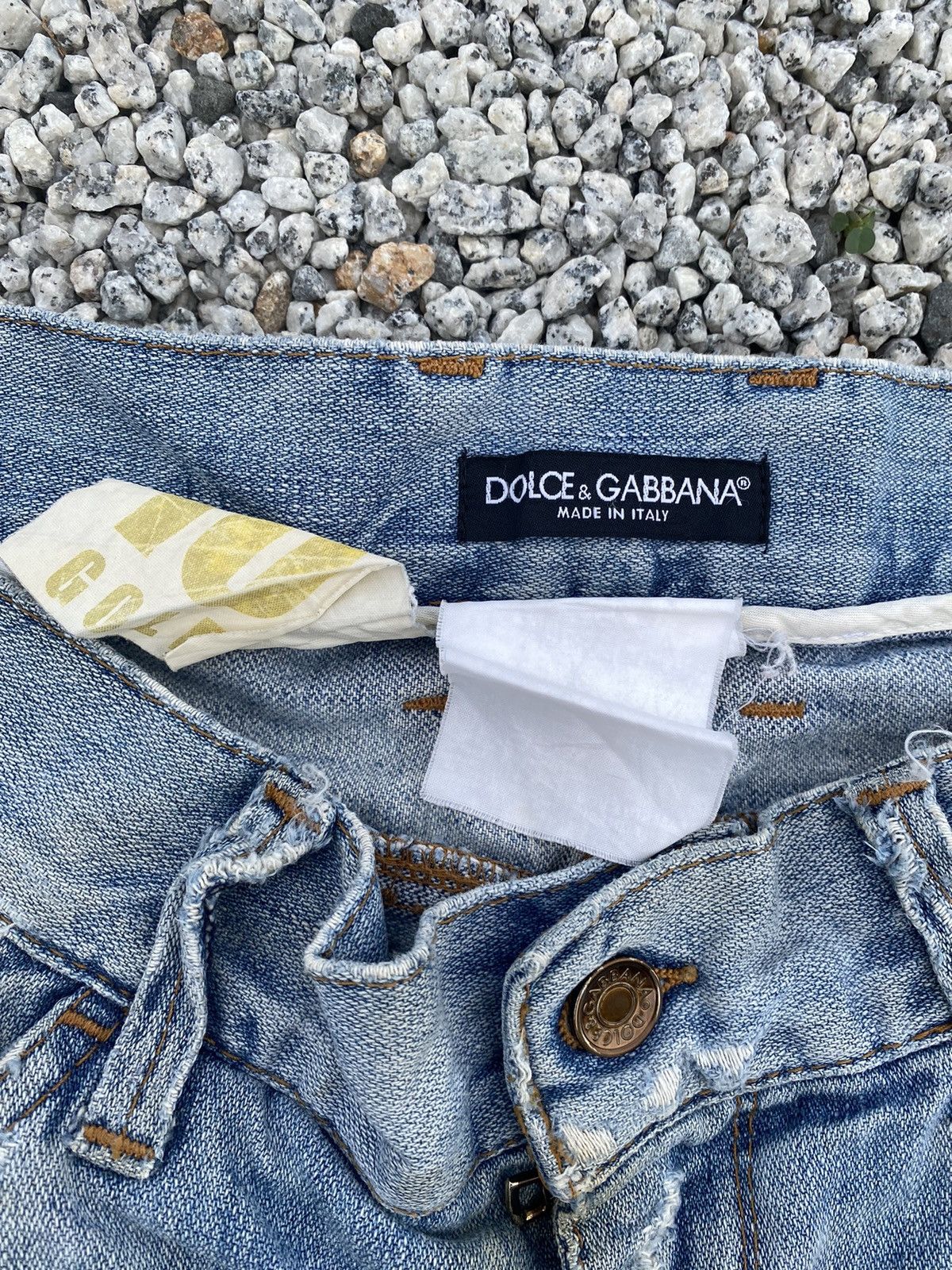 Dolce & Gabbana Thrashed Dolce & Gabbana 10 Gold Jeans -46- Size 34" / US 12 / IT 48 - 5 Thumbnail