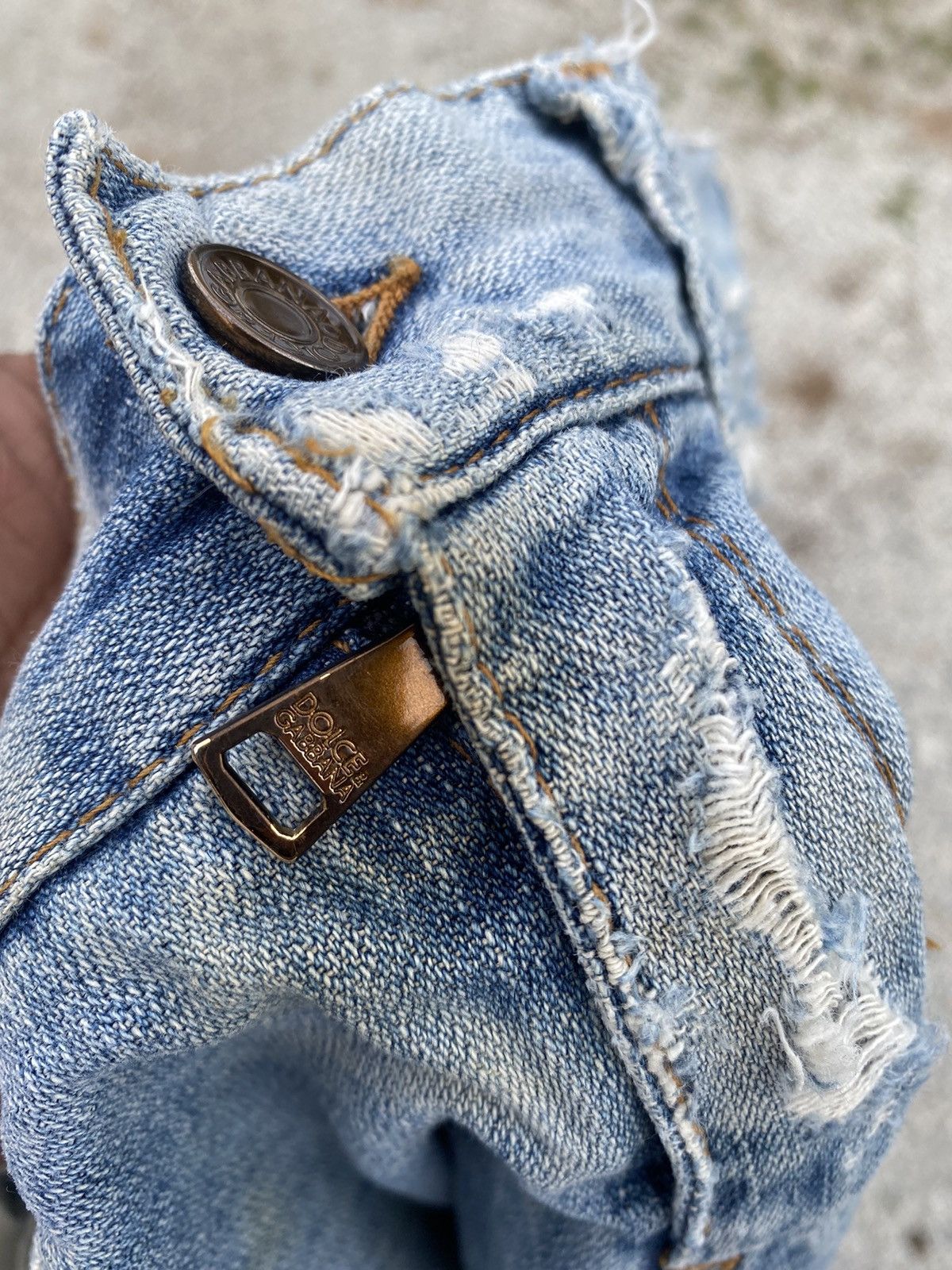 Dolce & Gabbana Thrashed Dolce & Gabbana 10 Gold Jeans -46- Size 34" / US 12 / IT 48 - 19 Thumbnail