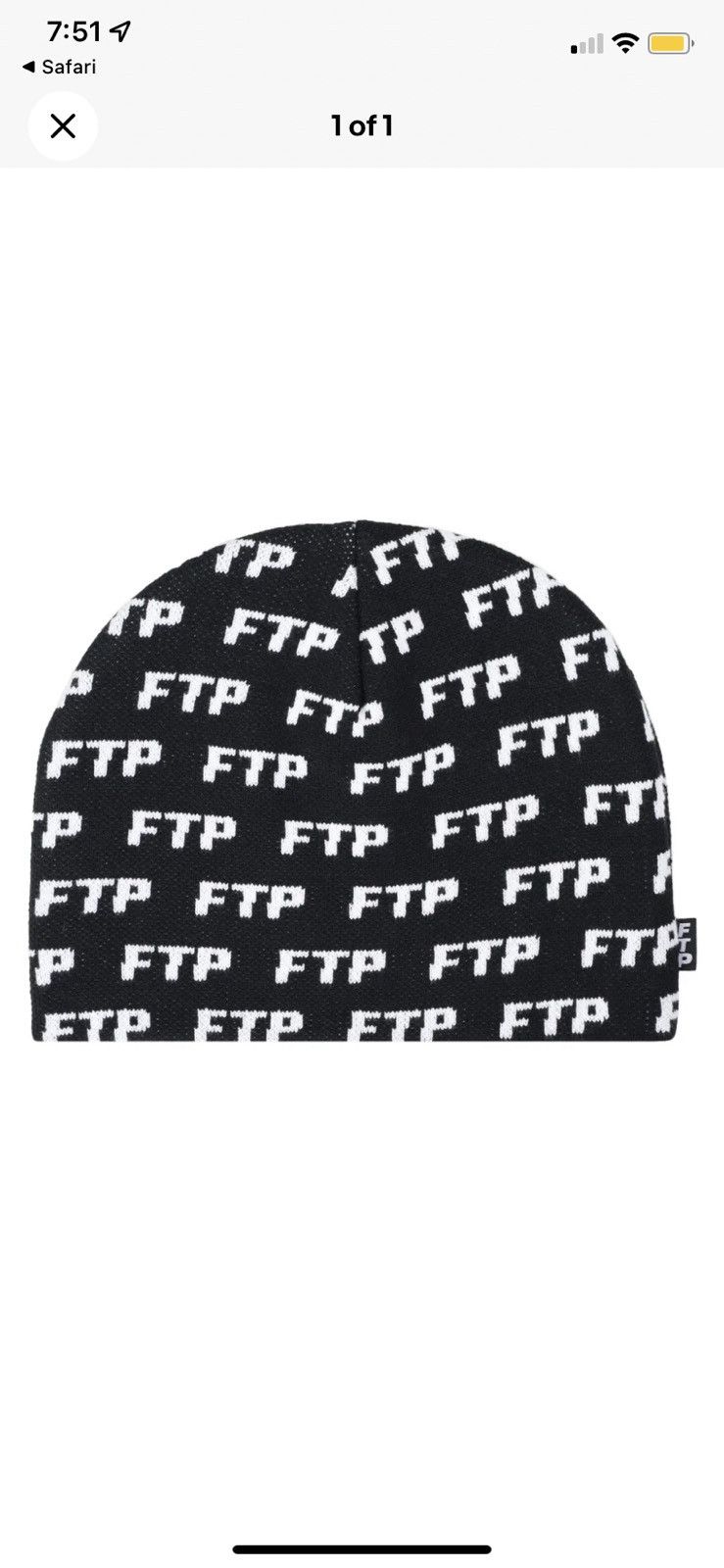 Fuck The Population FTP Allover Logo Beanie Black OS Size ONE SIZE - 2 Thumbnail