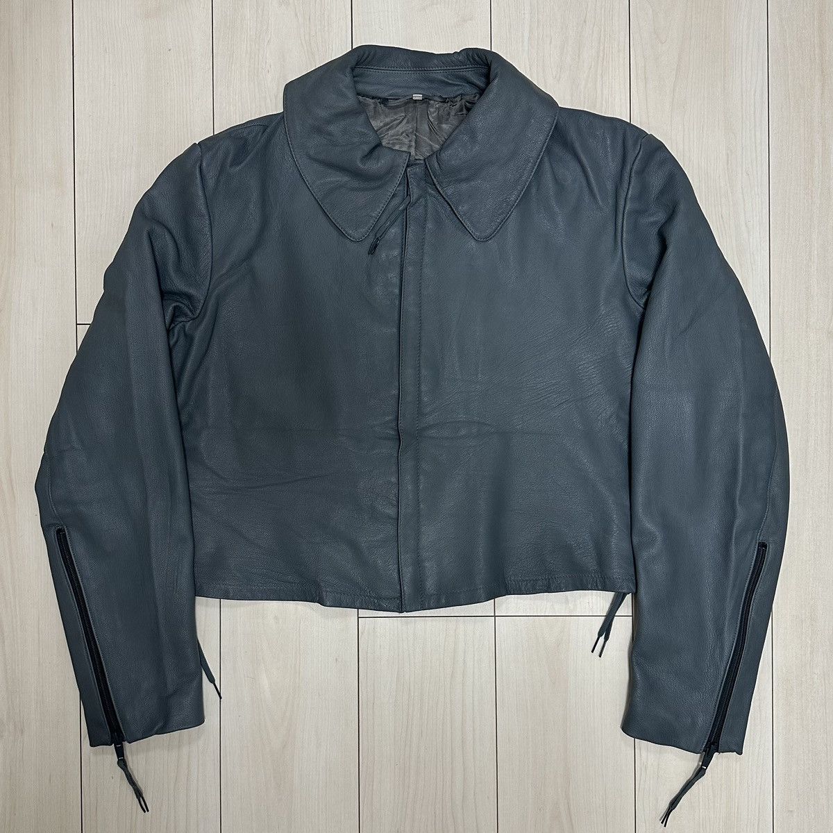 image of Vintage German Submarine Leather Jacket in Dark Sapphire, Men's (Size Medium)