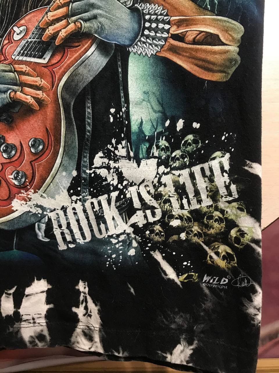 Band Tees × Vintage Vintage Band tee rock is life skulls skeleton Size US M / EU 48-50 / 2 - 3 Thumbnail