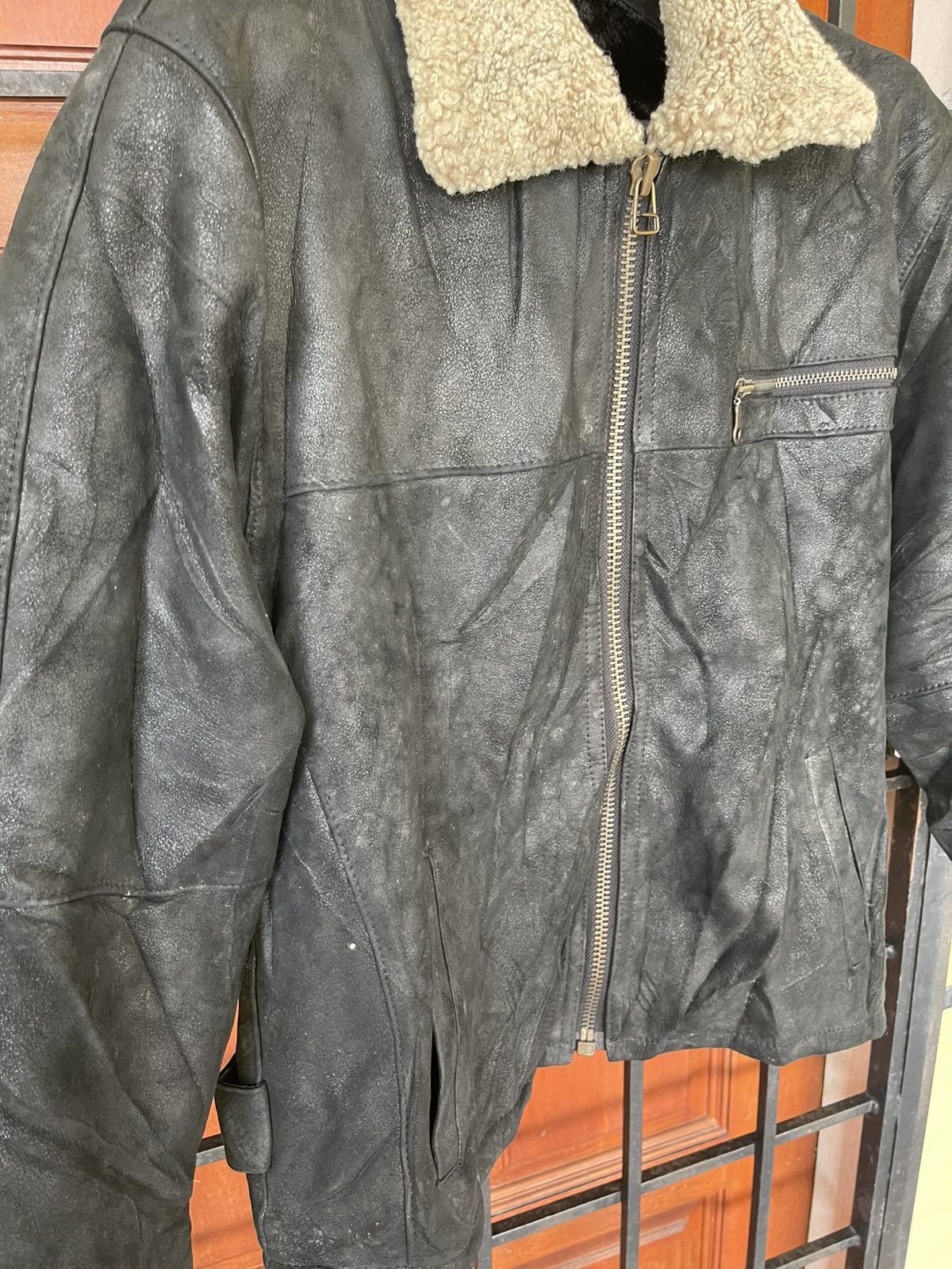 Palomo Spain Vintage EEL COOZY LEATHER JACKET Size US L / EU 52-54 / 3 - 3 Thumbnail