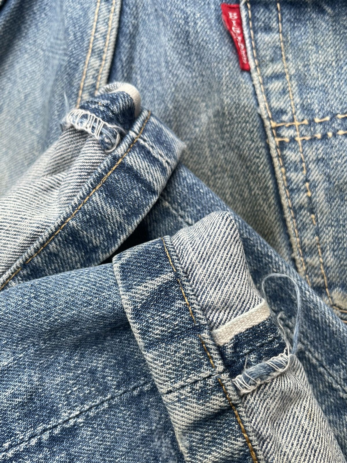 Big John Vintage Big John Half Selvedge Distresed Denim Size US 34 / EU 50 - 12 Thumbnail