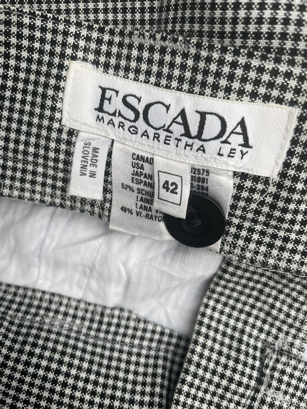 Designer Escada Margaretha Ley Checkered Trouser Size 33" - 11 Thumbnail