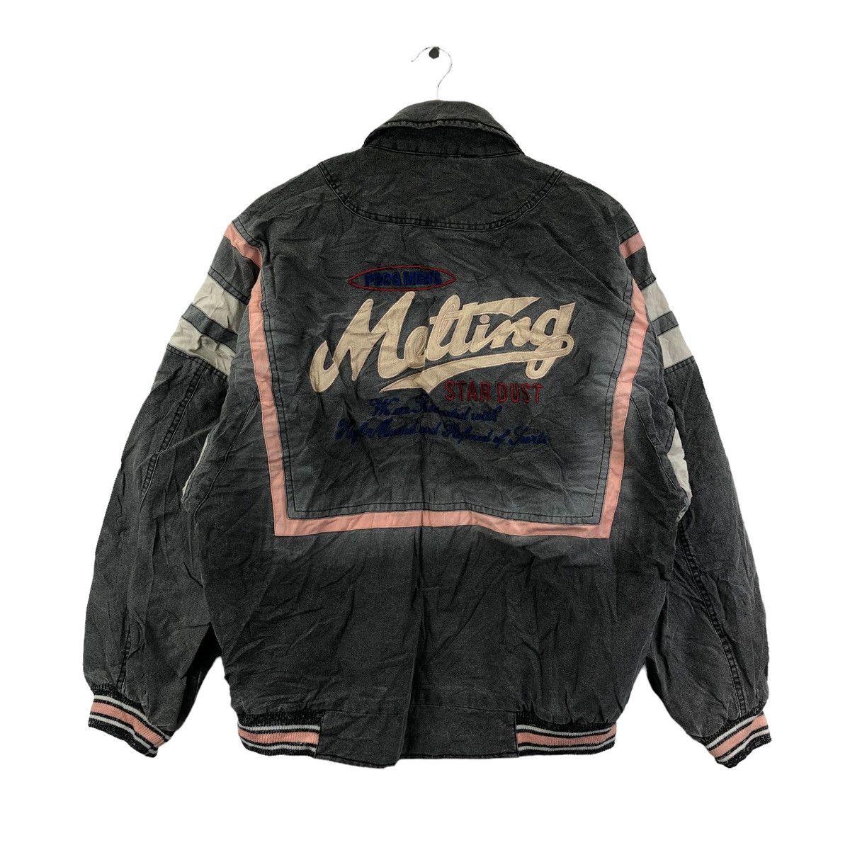Vtg 90’ MELTING STARDUST BASEBALL Varsity Jacket Bomber
