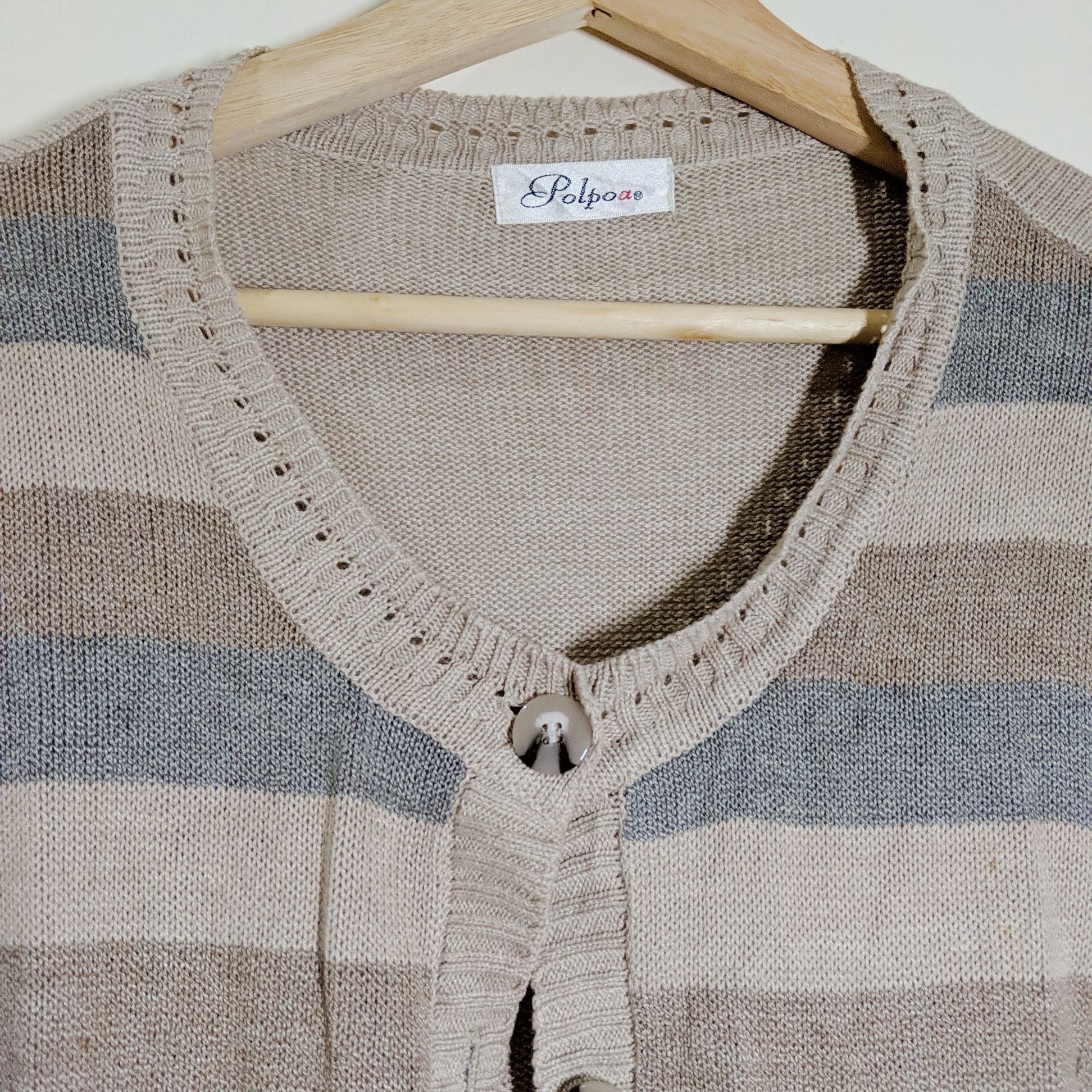 Japanese Brand Vintage Short Sleeve Stripe Polpoa Knitwear Size US M / EU 48-50 / 2 - 9 Thumbnail