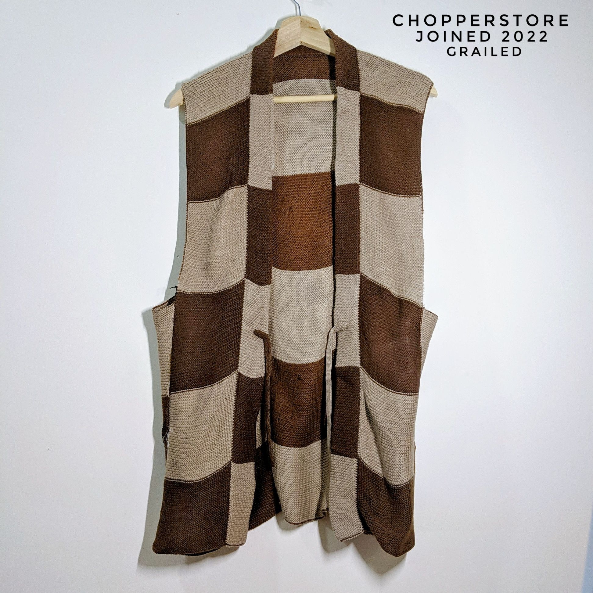 Japanese Brand Vintage Japanese Square Design Sleeveless Knitwear Sweater Size US XS / EU 42 / 0 - 1 Thumbnail