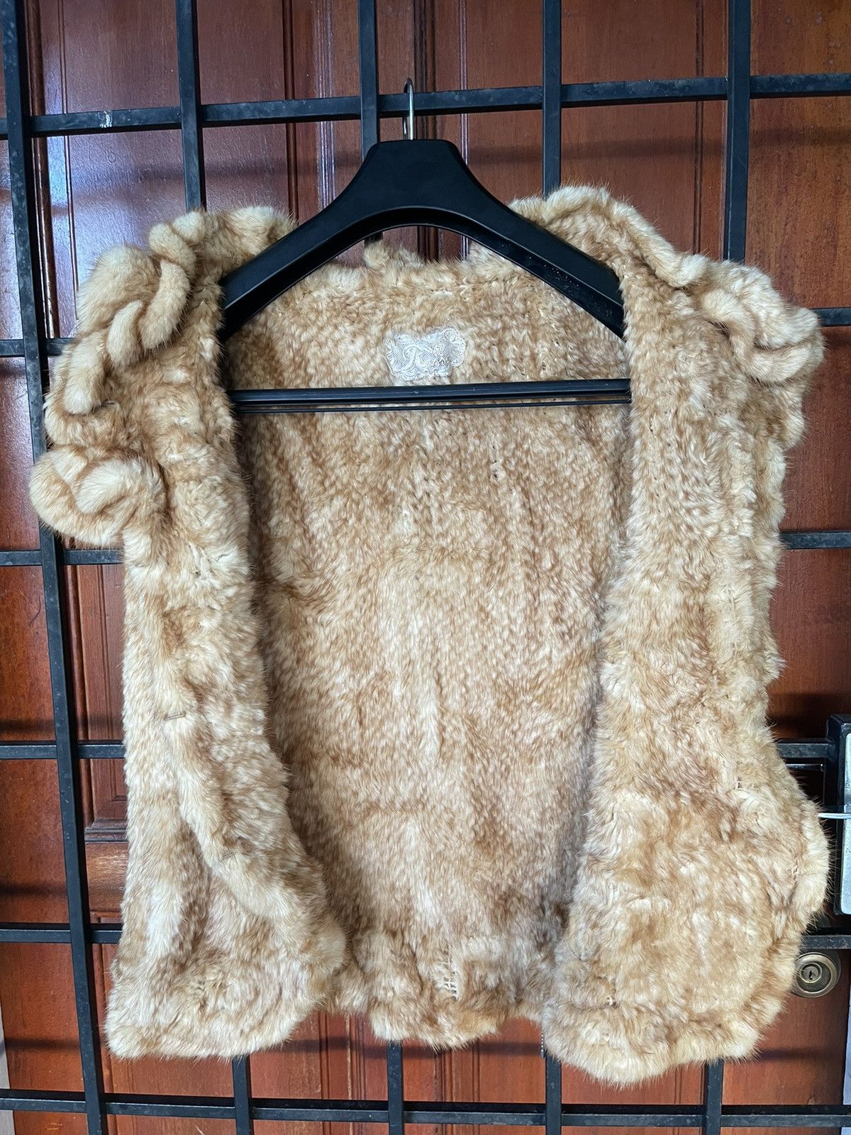 Vera Pelle Rare luxury style MINK FUR ROSES VEST Size 46L - 12 Thumbnail