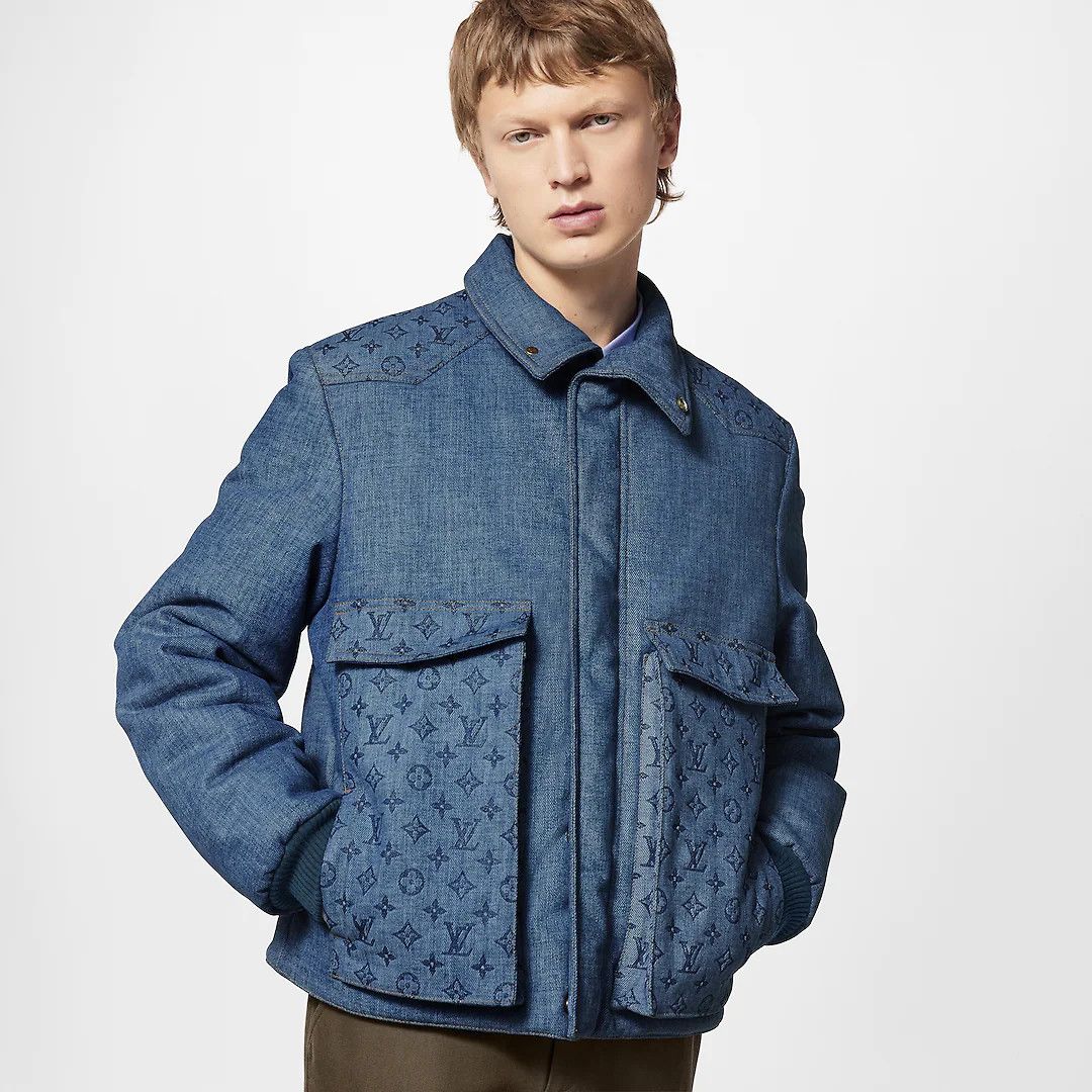 Louis Vuitton Monogram Padded Denim Jacket Grailed