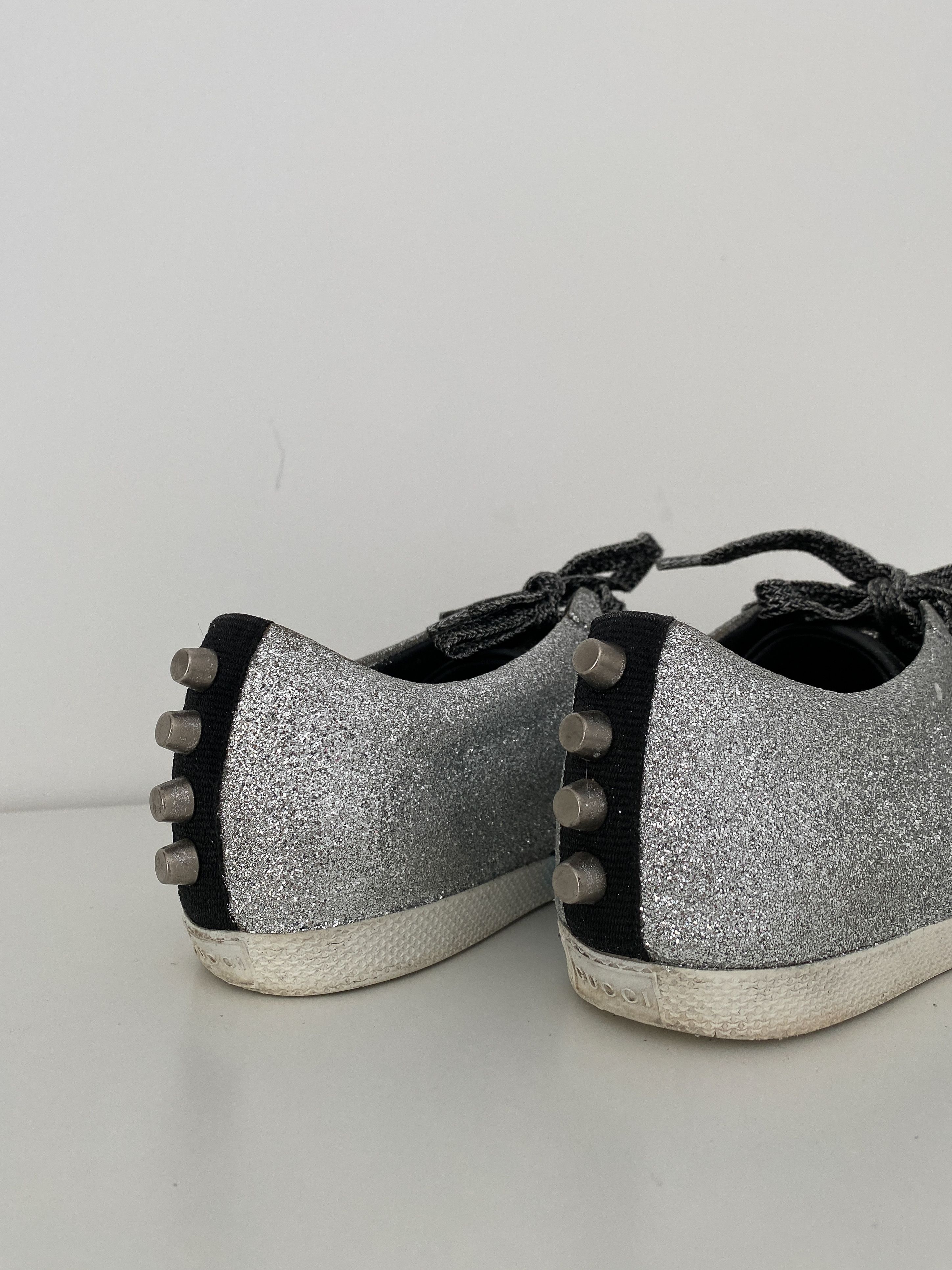 Gucci Gucci Silver Glitter Ace Size US 6 / IT 36 - 7 Thumbnail
