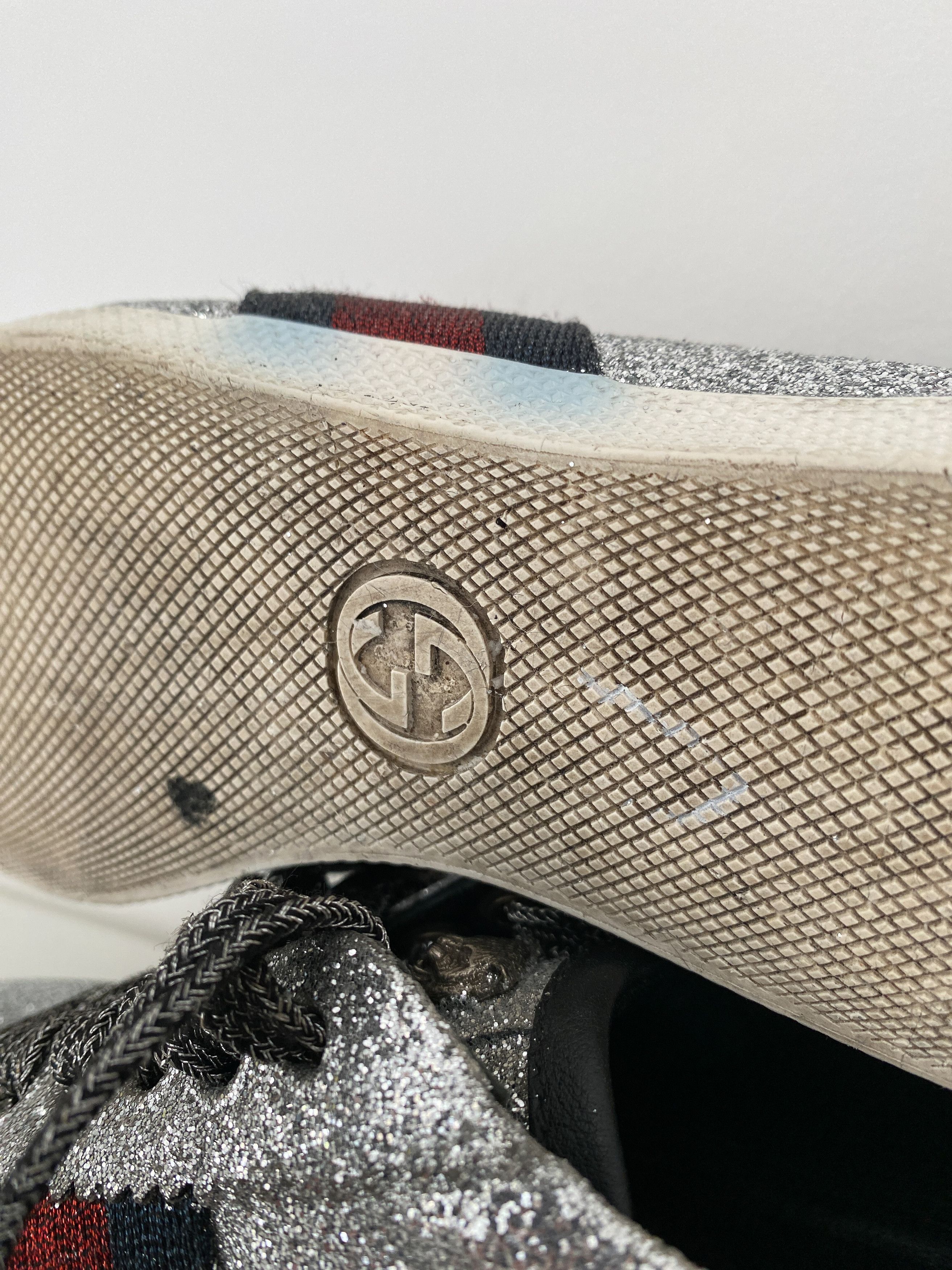 Gucci Gucci Silver Glitter Ace Size US 6 / IT 36 - 13 Thumbnail