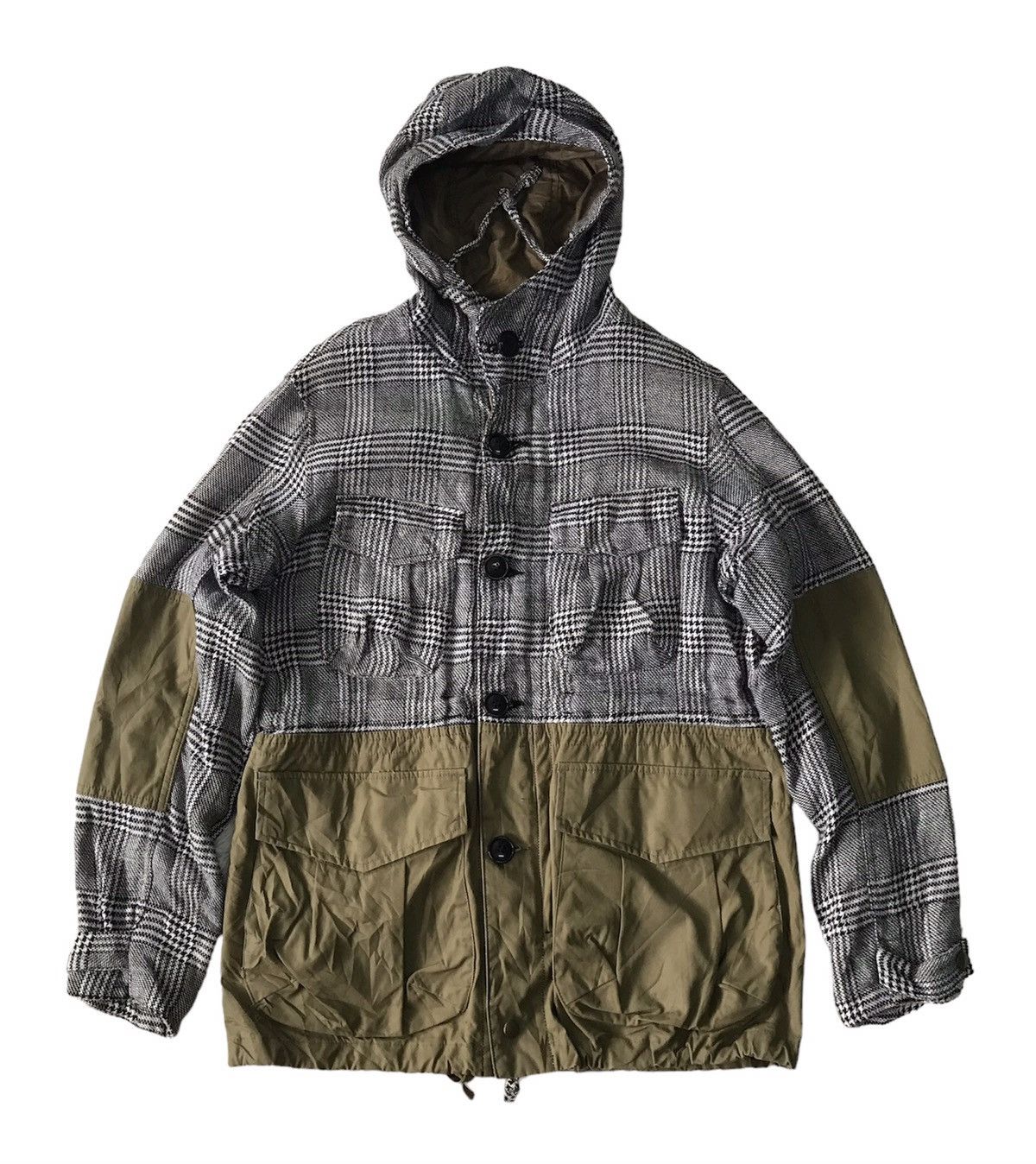 image of Archival Clothing Archival Red Seam Two Clothes Constructed Jacket Hooded, Men's (Size Medium)