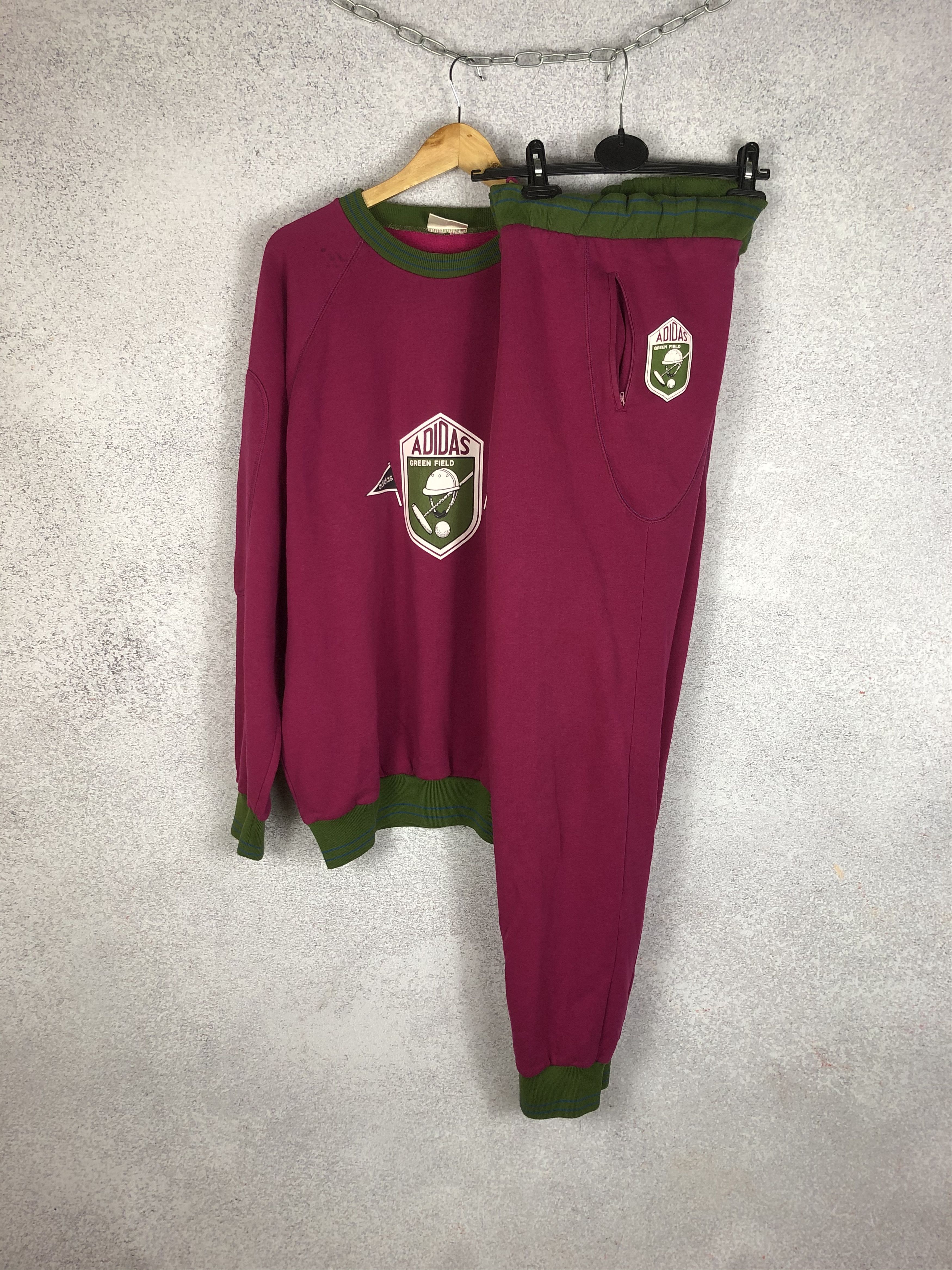 Vintage Rare Adidas 80s Vintage Green Field Tracksuit Polo Golf Size US L / EU 52-54 / 3 - 2 Thumbnail