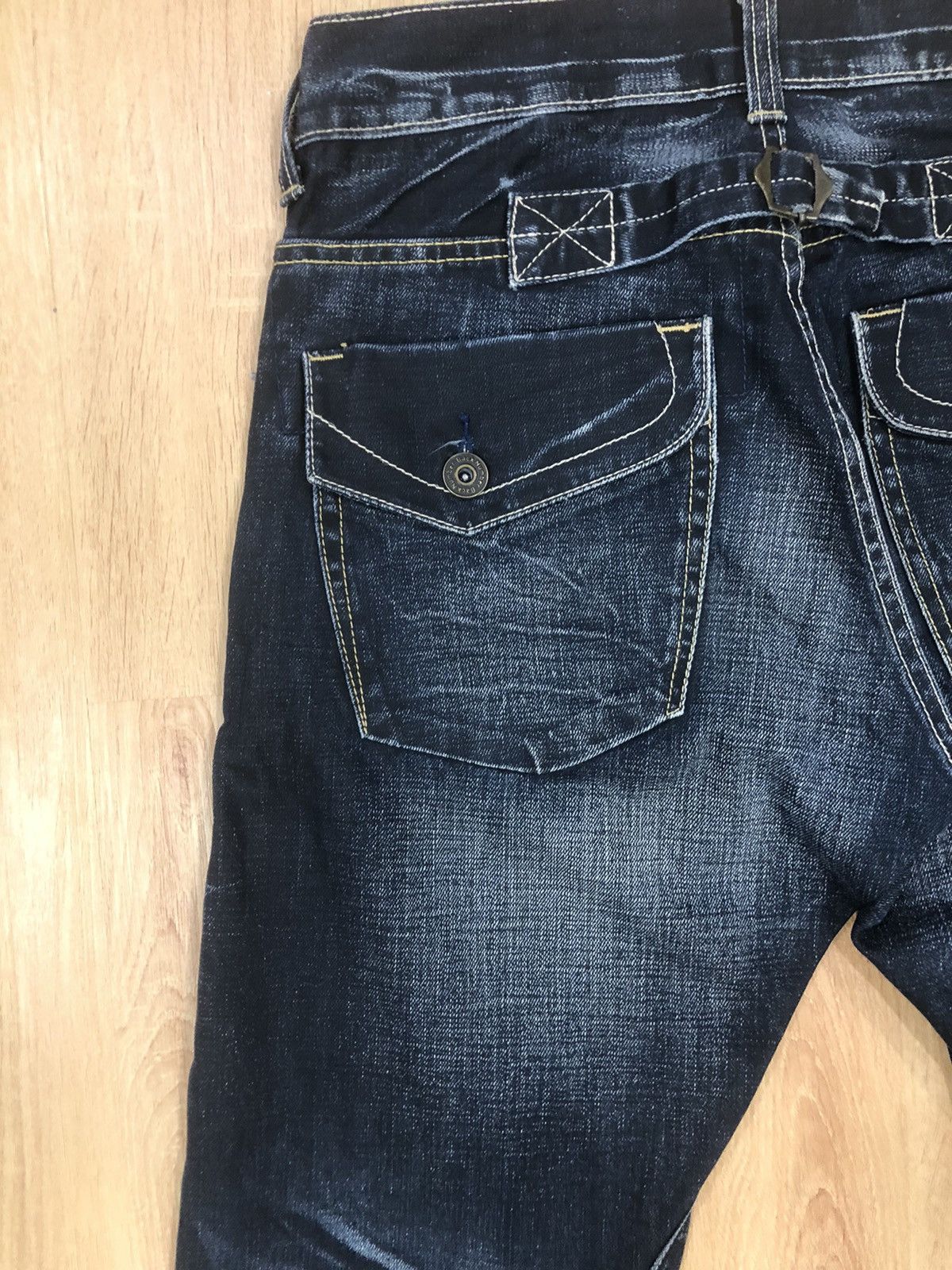 Japanese Brand Back Number Distressed Denim Punk Style Multipocket Size US 30 / EU 46 - 13 Thumbnail