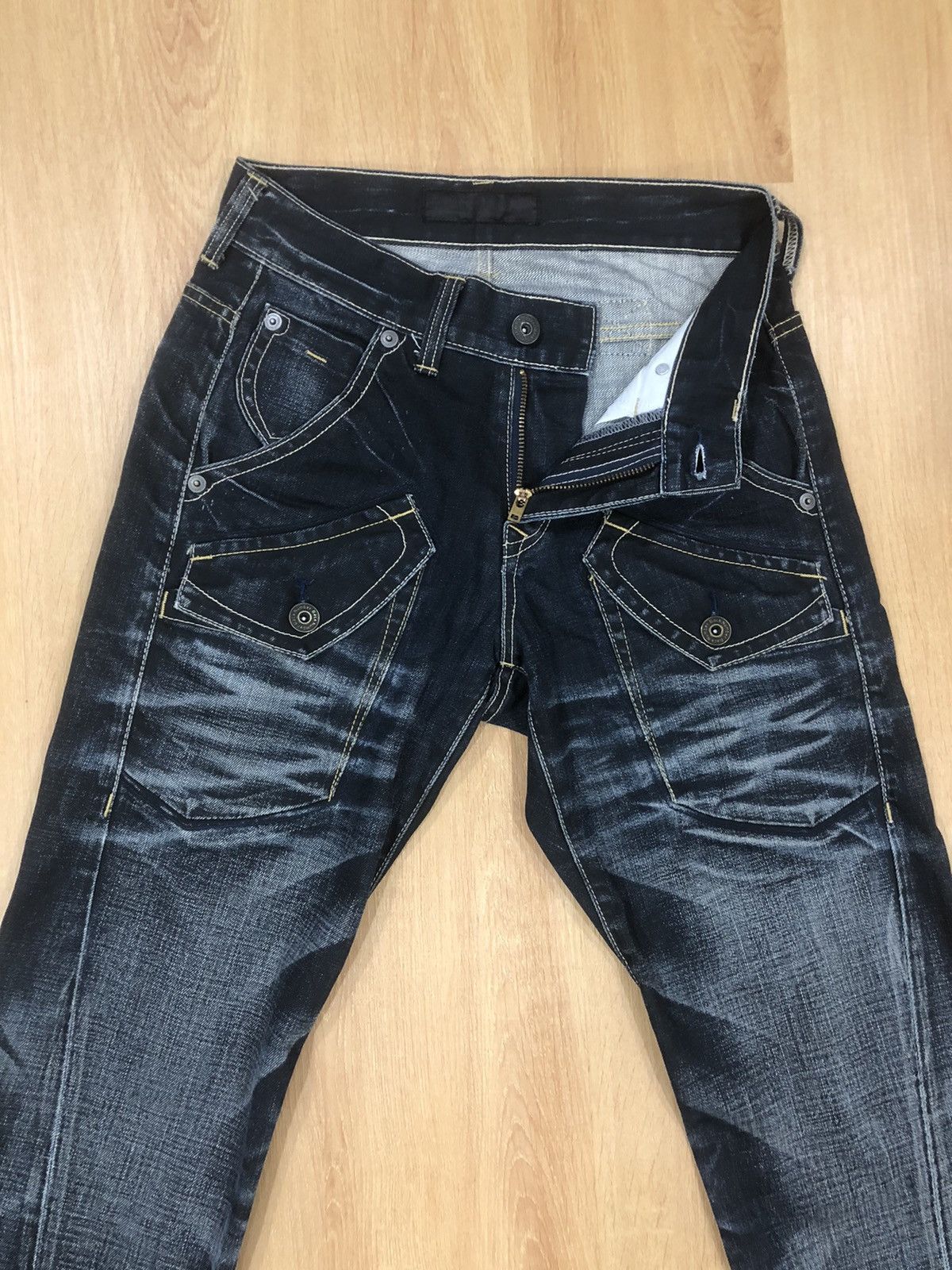 Japanese Brand Back Number Distressed Denim Punk Style Multipocket Size US 30 / EU 46 - 8 Thumbnail