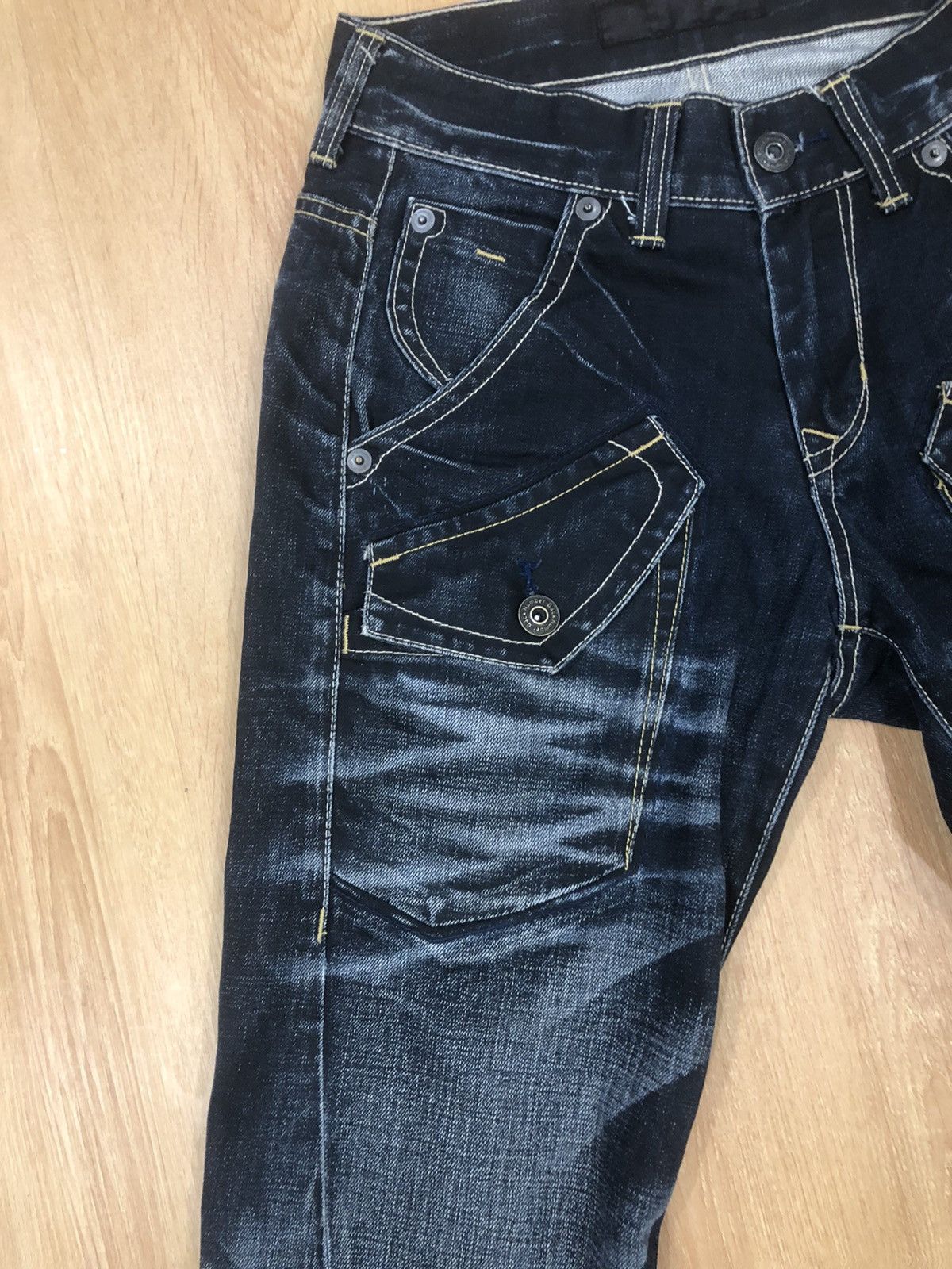 Japanese Brand Back Number Distressed Denim Punk Style Multipocket Size US 30 / EU 46 - 6 Thumbnail