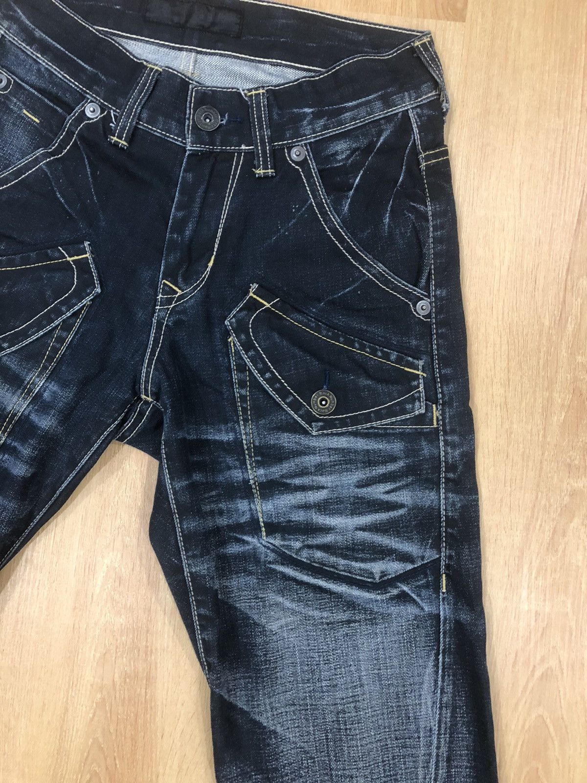 Japanese Brand Back Number Distressed Denim Punk Style Multipocket Size US 30 / EU 46 - 7 Thumbnail