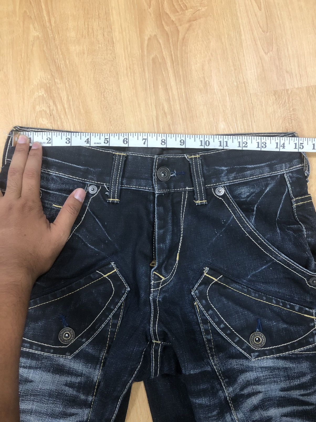 Japanese Brand Back Number Distressed Denim Punk Style Multipocket Size US 30 / EU 46 - 16 Thumbnail