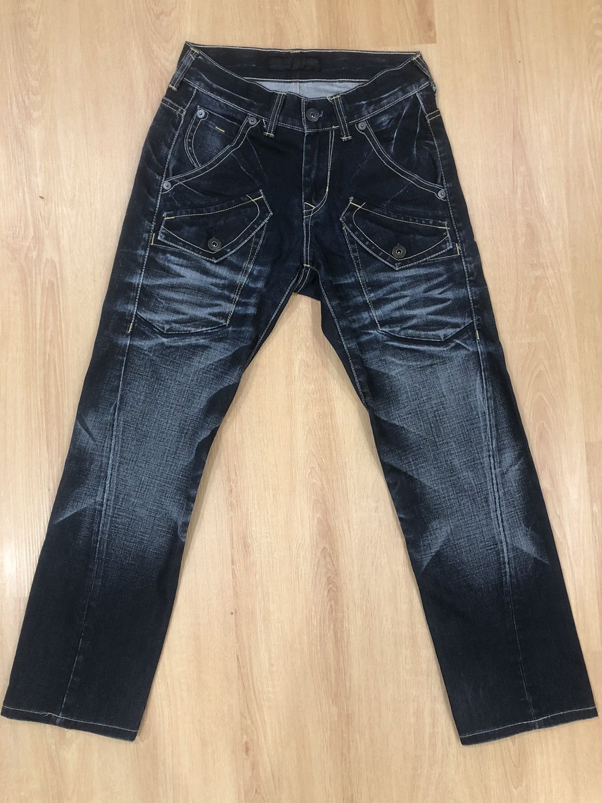 Japanese Brand Back Number Distressed Denim Punk Style Multipocket Size US 30 / EU 46 - 3 Thumbnail