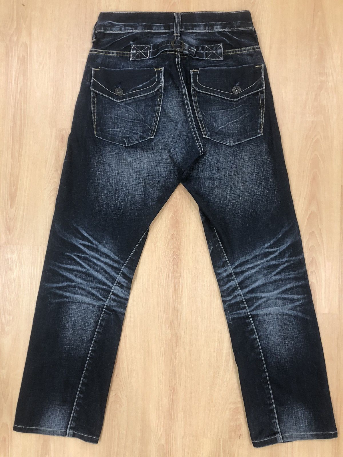 Japanese Brand Back Number Distressed Denim Punk Style Multipocket Size US 30 / EU 46 - 2 Thumbnail